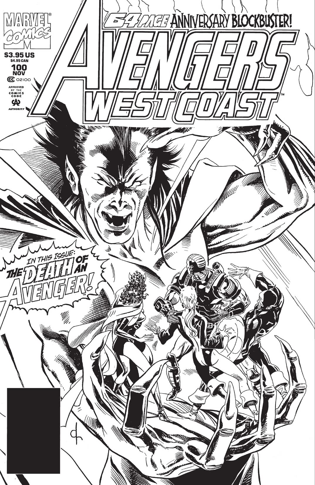 Avengers West Coast #100 cover