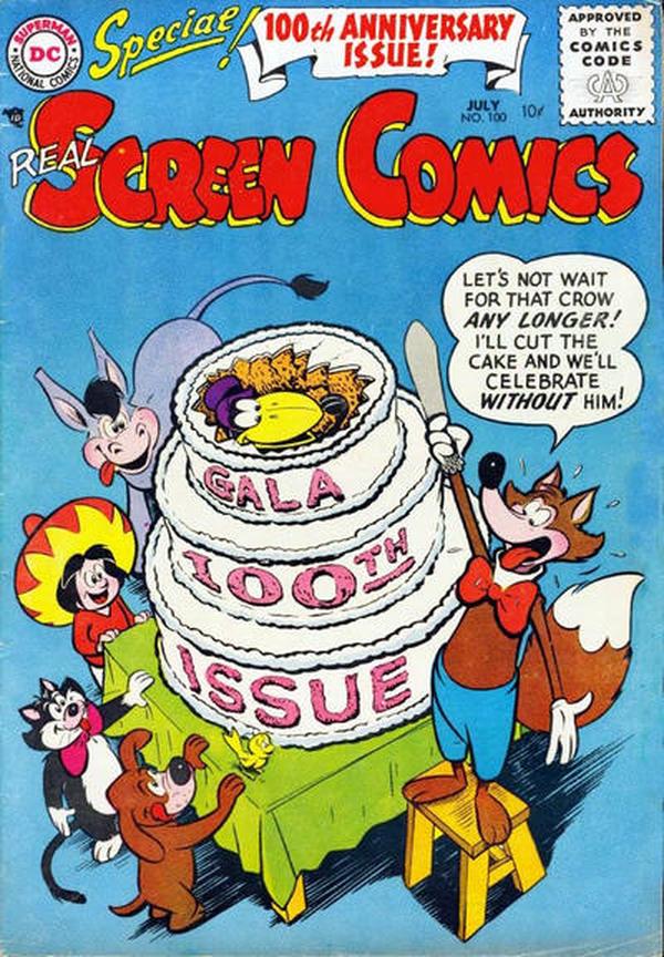 Real Screen Comics #100 cover
