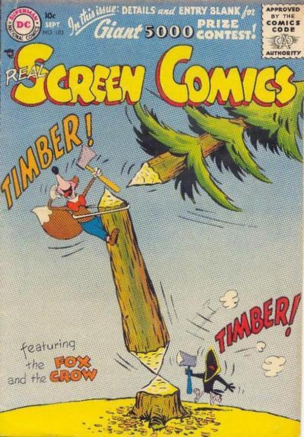 Real Screen Comics #102 cover