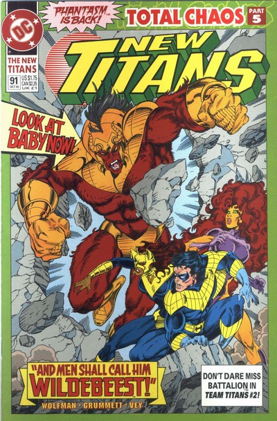 The New Titans #91 cover