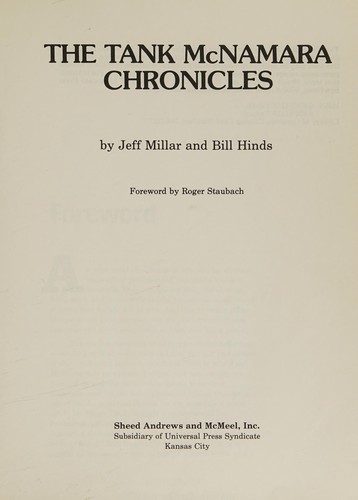 The Tank McNamara Chronicles #[nn] cover