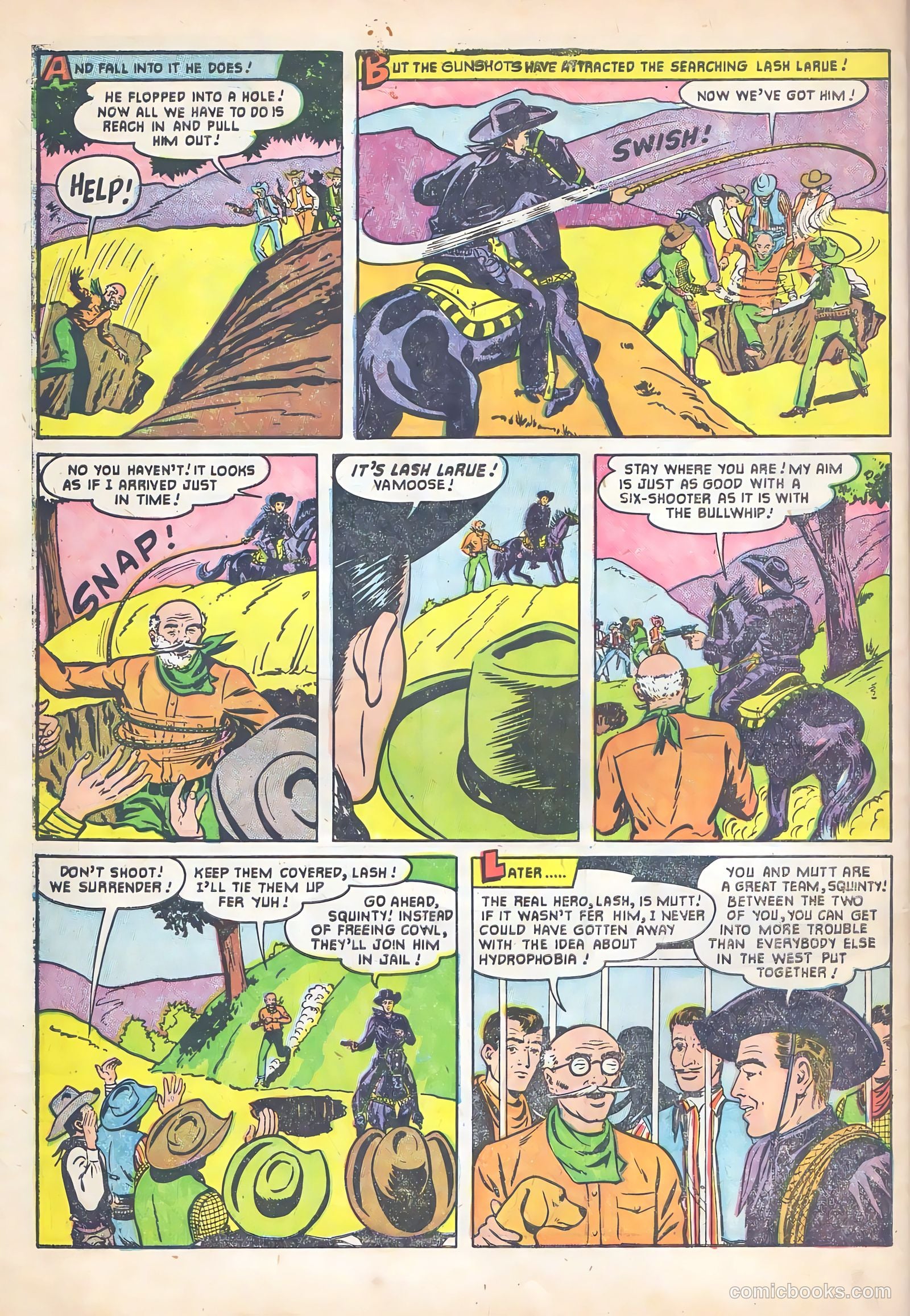Lash Larue Western #53 (1955) — page 34 of 36
