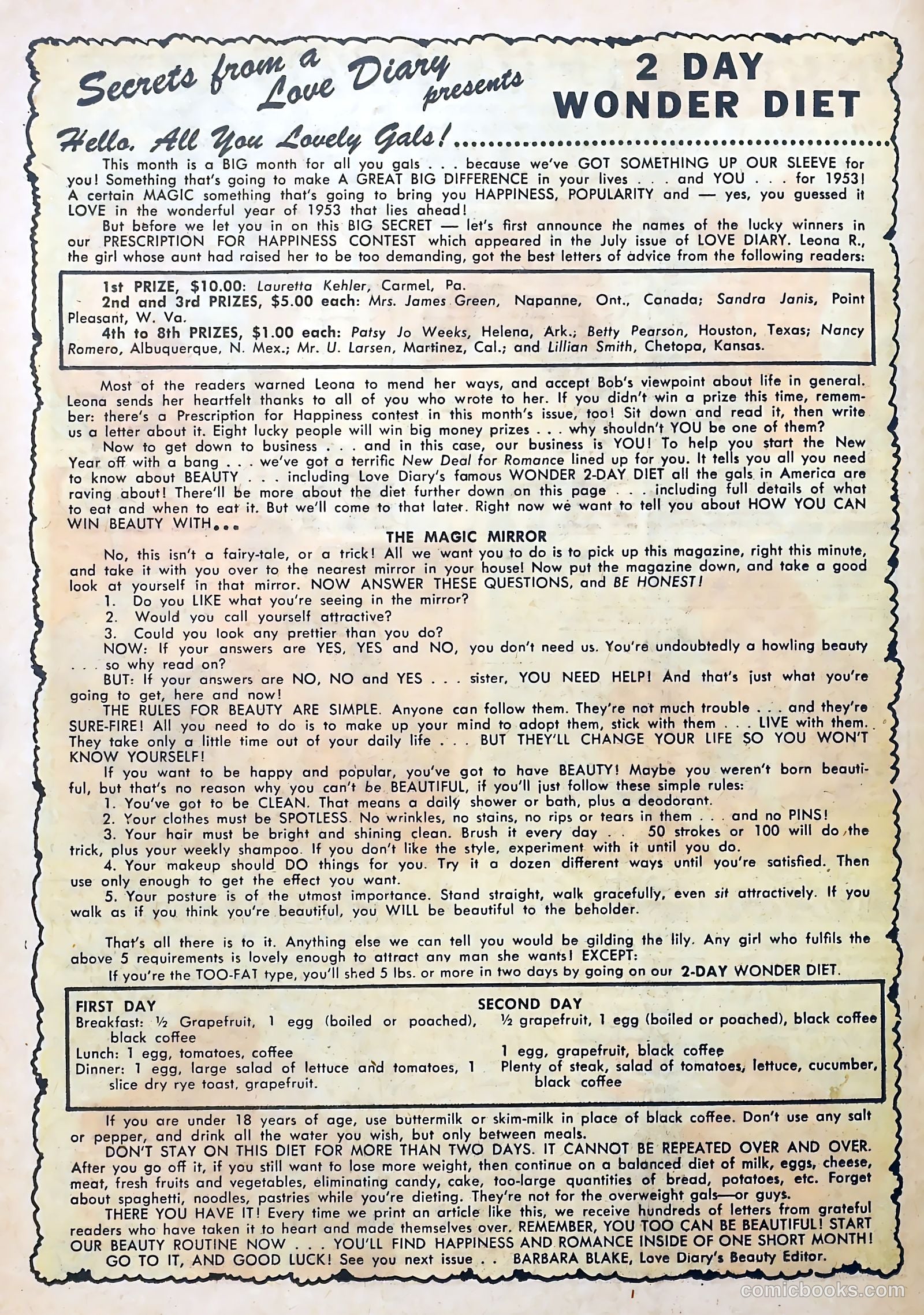 Love Diary #33 (1953) — page 22 of 36