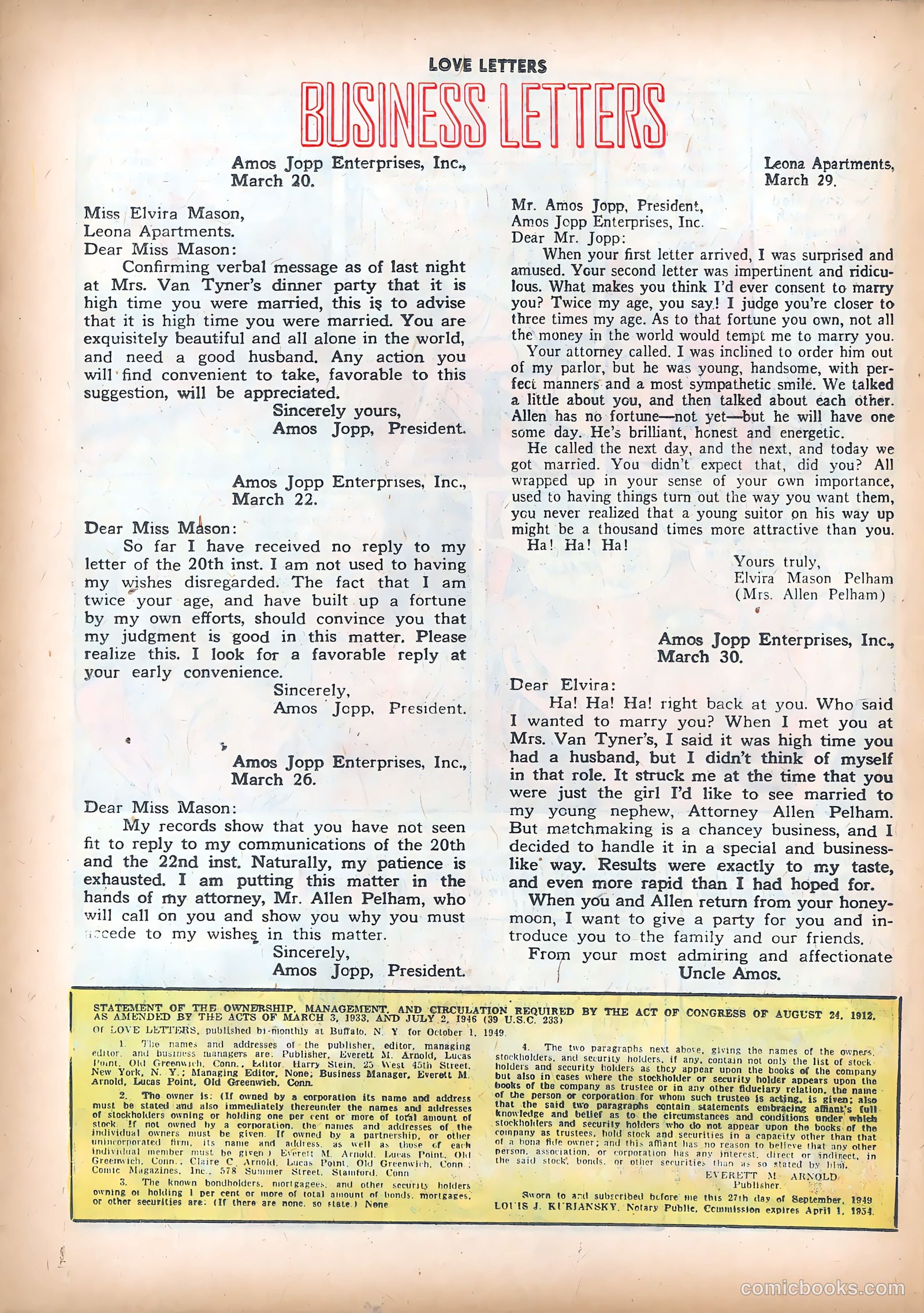 Love Letters #3 (1950) — page 26 of 37