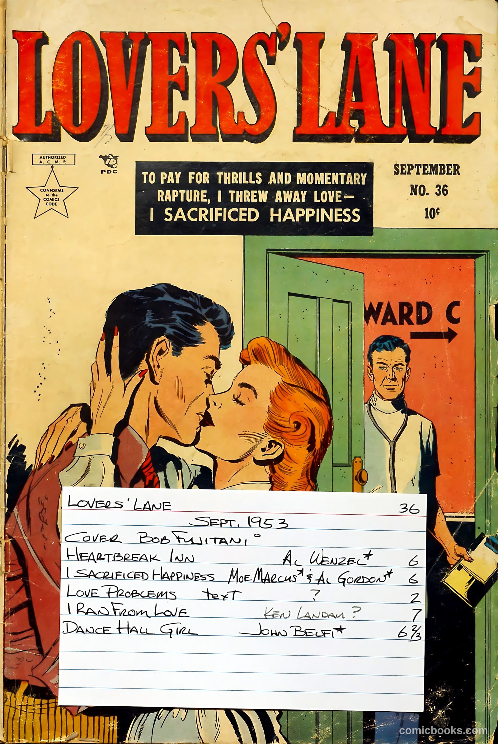 Lovers' Lane #36 (1953, Lev Gleason Publications, Inc.) — page 37 of 37