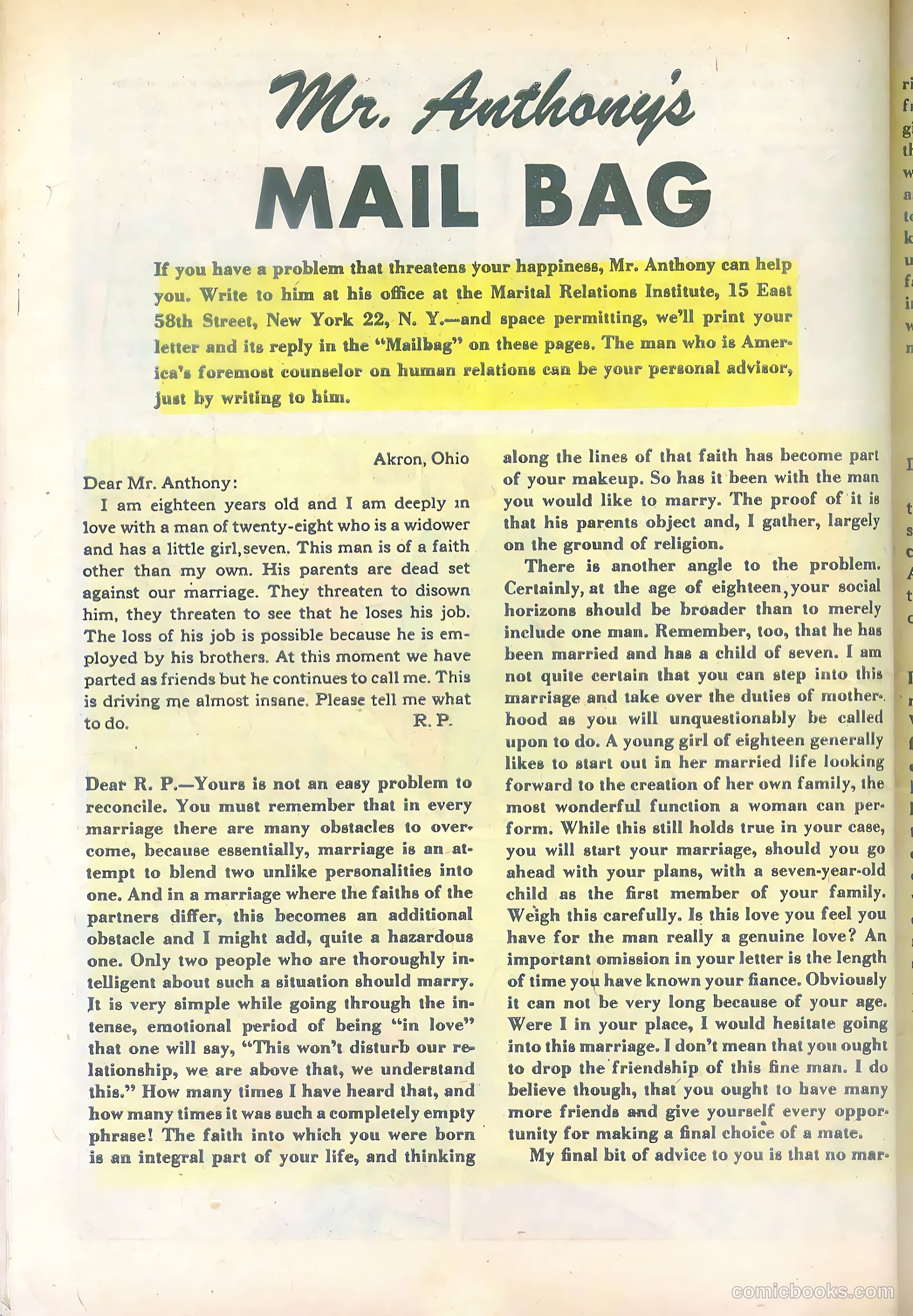 Mr. Anthony's Love Clinic #3 (1950, Hillman) — page 40 of 52