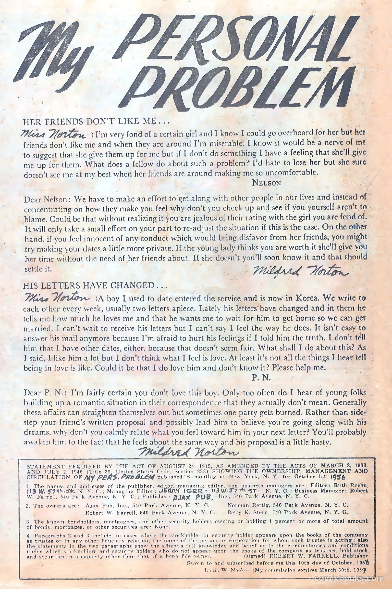 My Personal Problem #1 (1957) — page 20 of 37
