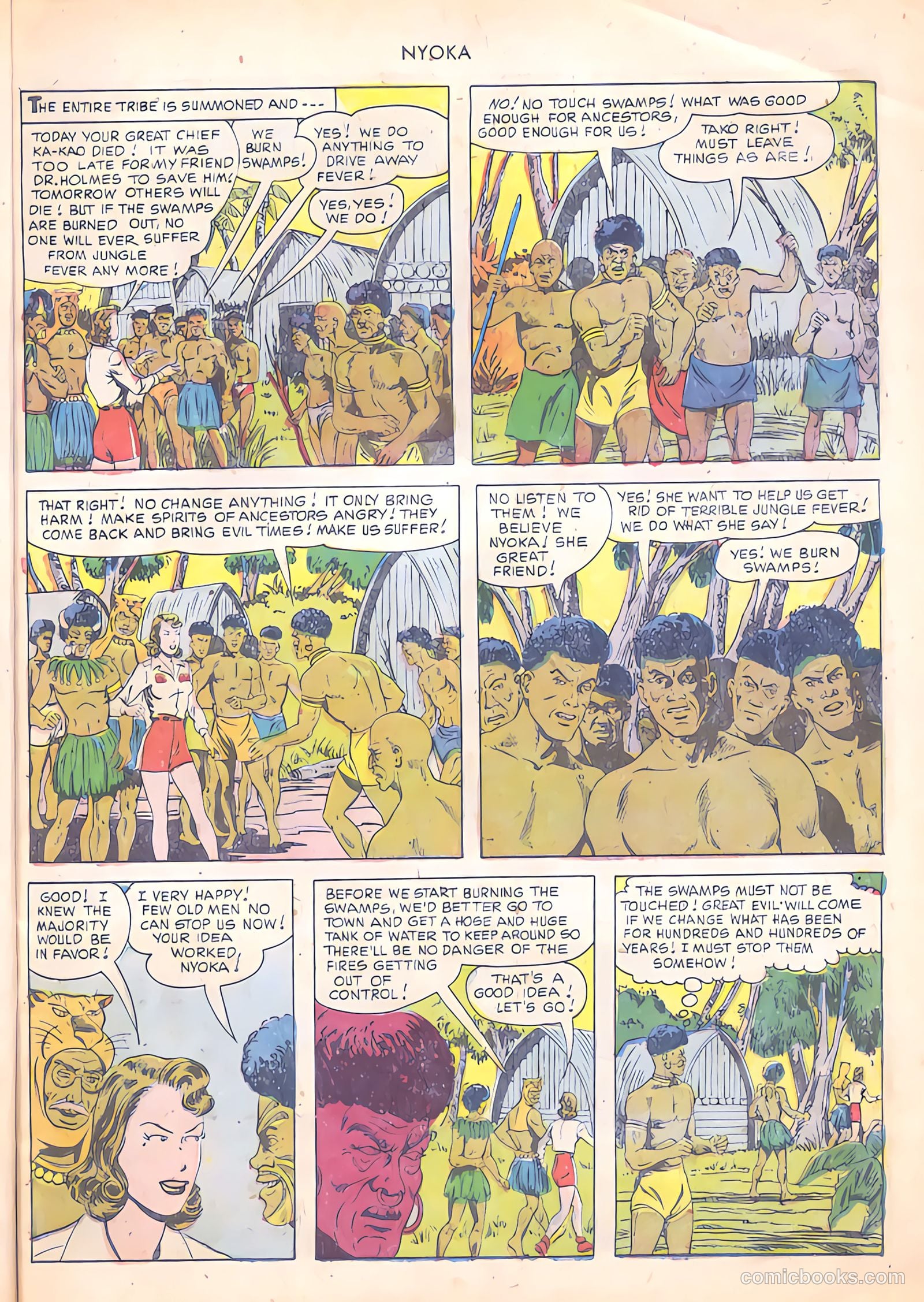 Nyoka the Jungle Girl #56 (1951, Fawcett) — page 7 of 52