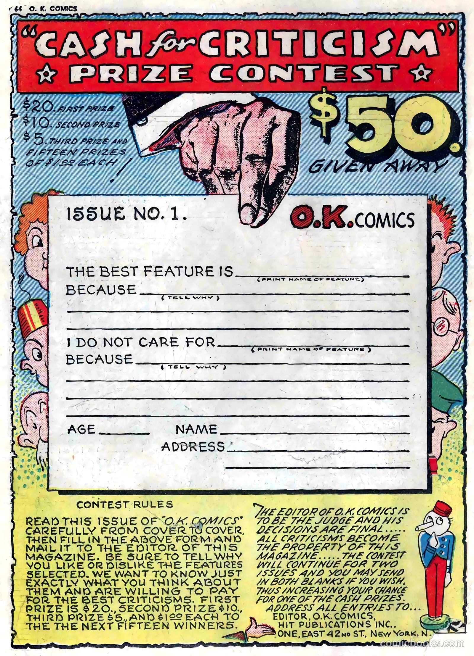 O.K. Comics #1 (1940) — page 65 of 66
