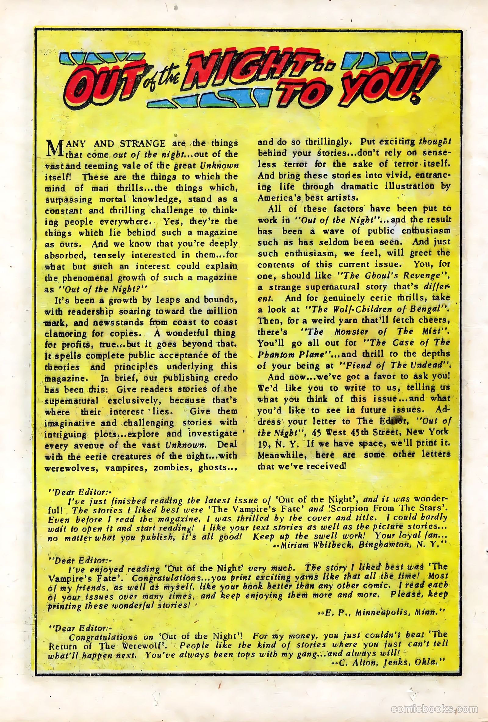 Out of the Night #6 (1952, Creston Publications Corp.) — page 20 of 36