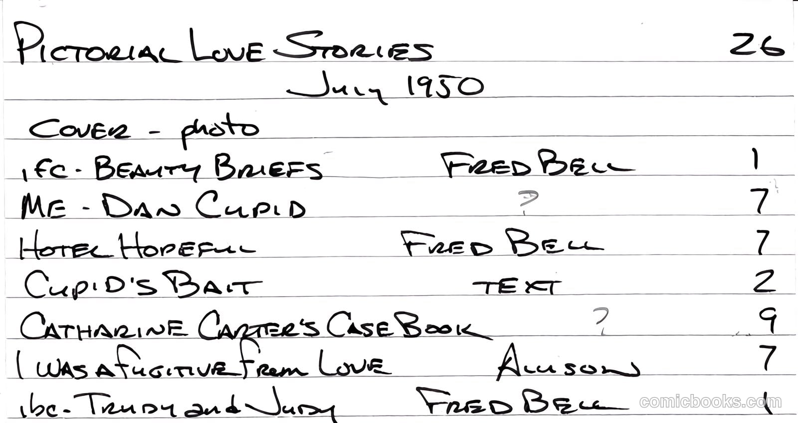 Pictorial Love Stories #26 (1950, Charlton) — page 37 of 37