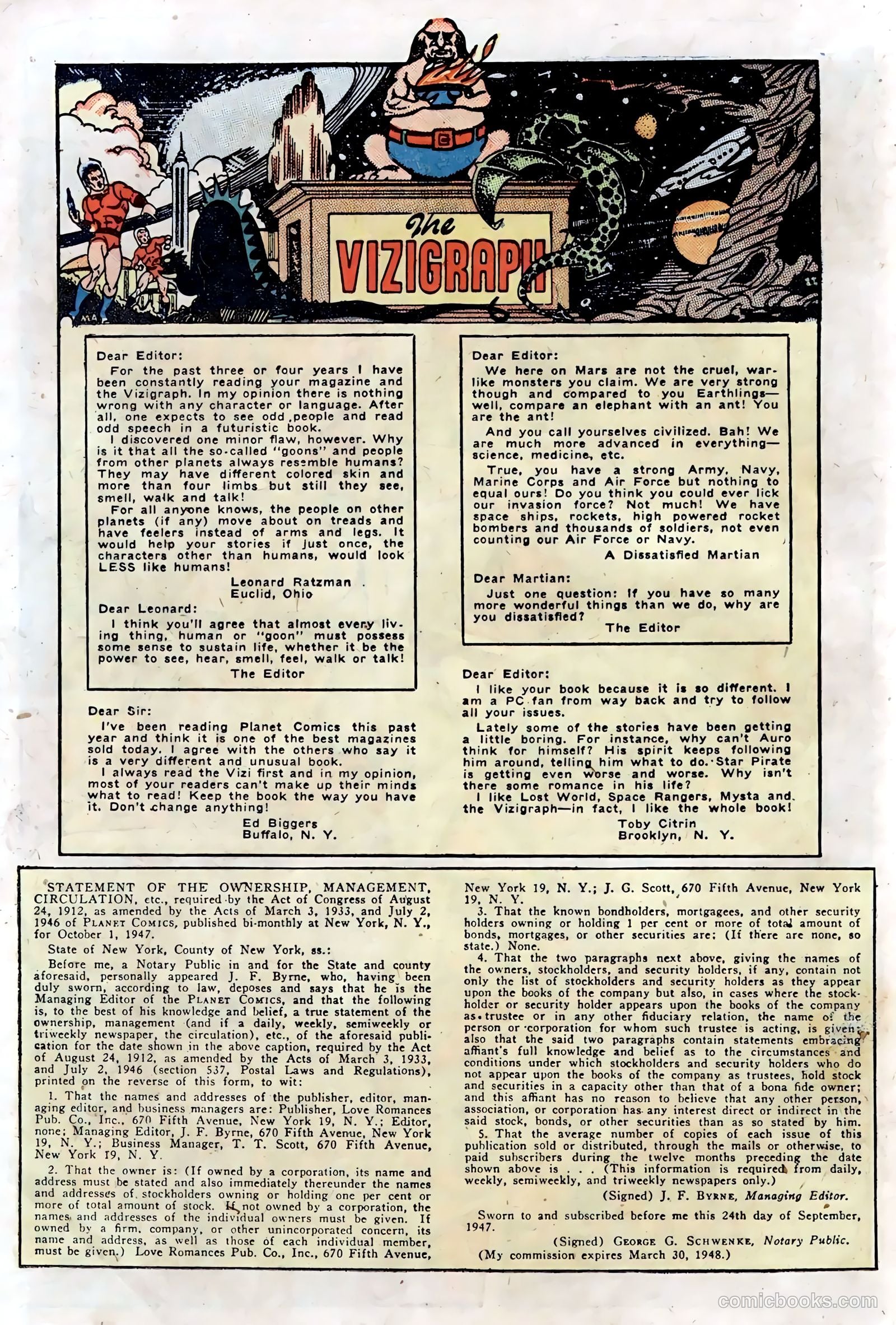 Planet Comics #53 (1948, Love Romances Pub. Co., Inc.) — page 36 of 52