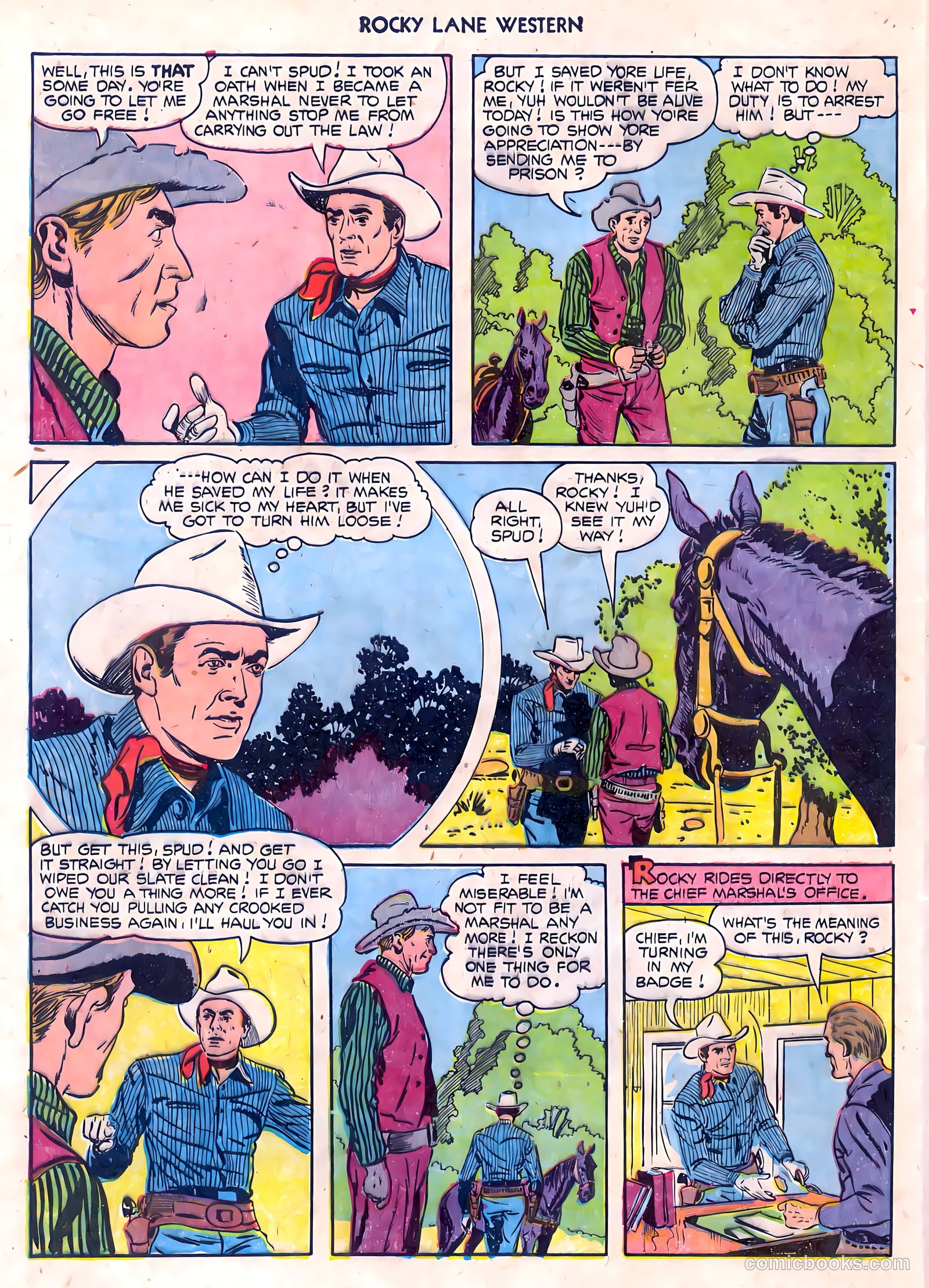 Rocky Lane Western #55 (1954) — page 28