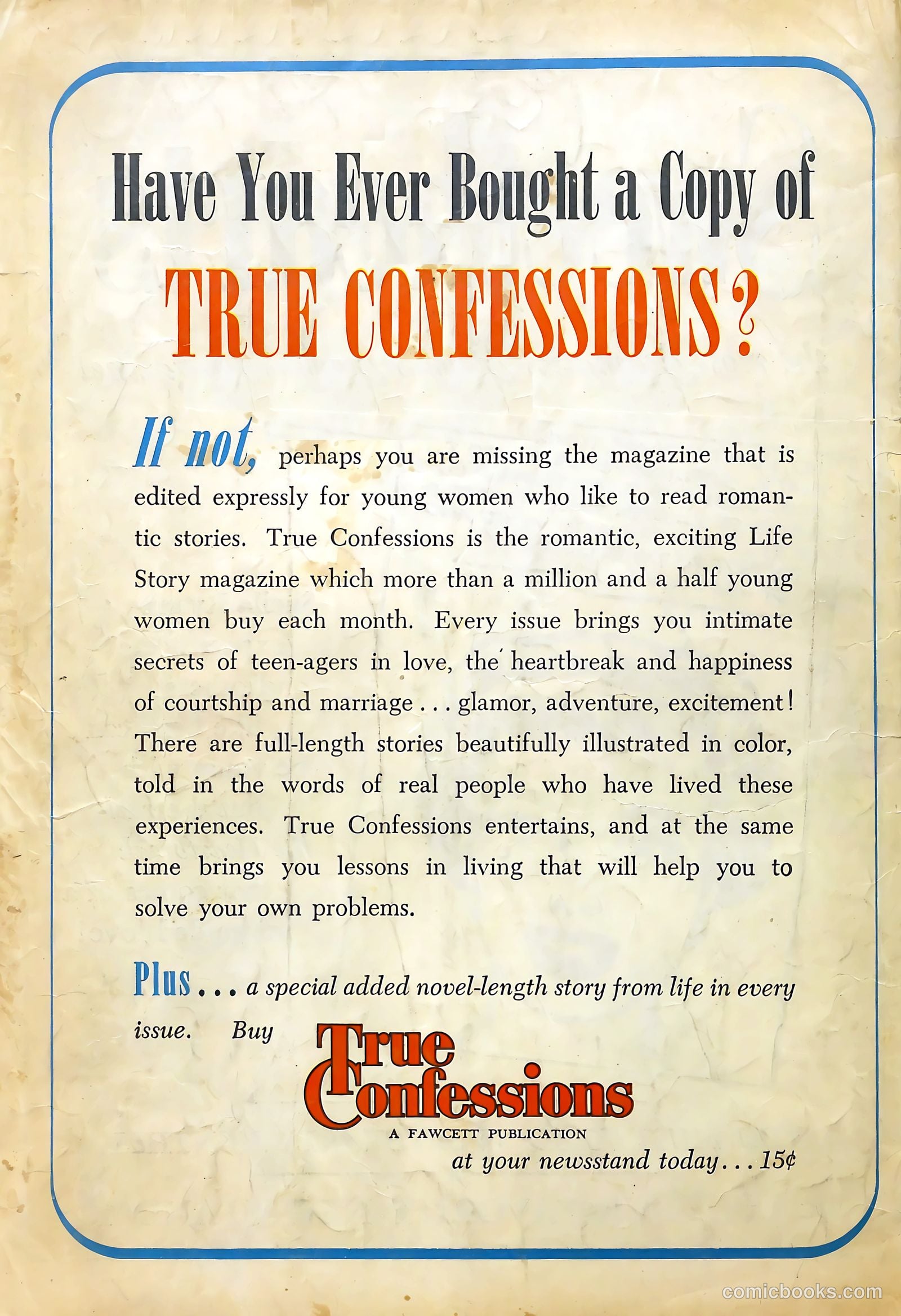 Romantic Secrets #13 (1950) — page 37 of 37