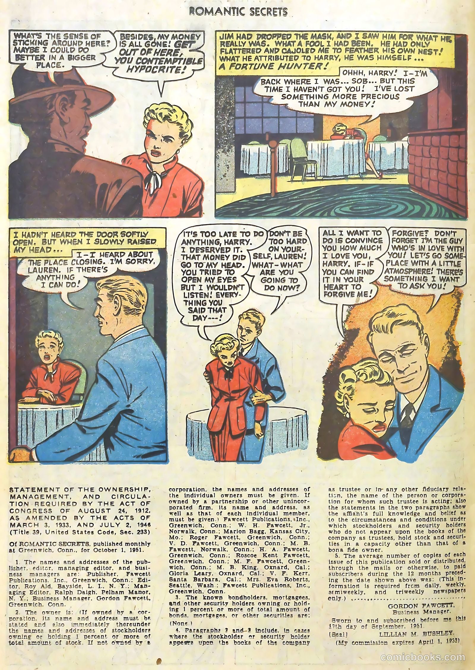 Romantic Secrets #26 (1952) — page 34 of 36