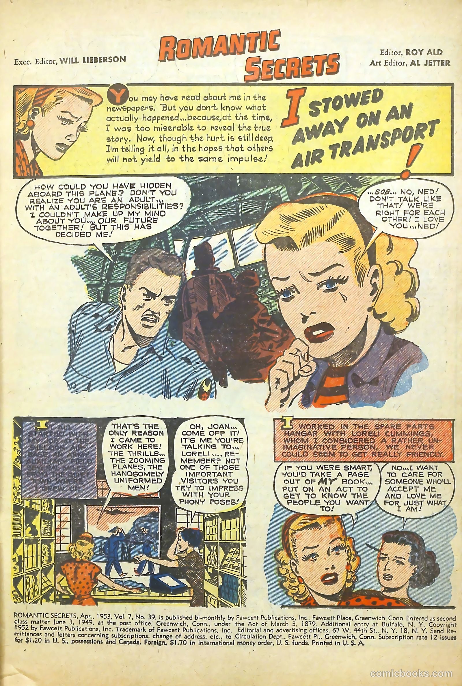 Romantic Secrets #39 (1953) — page 3 of 36