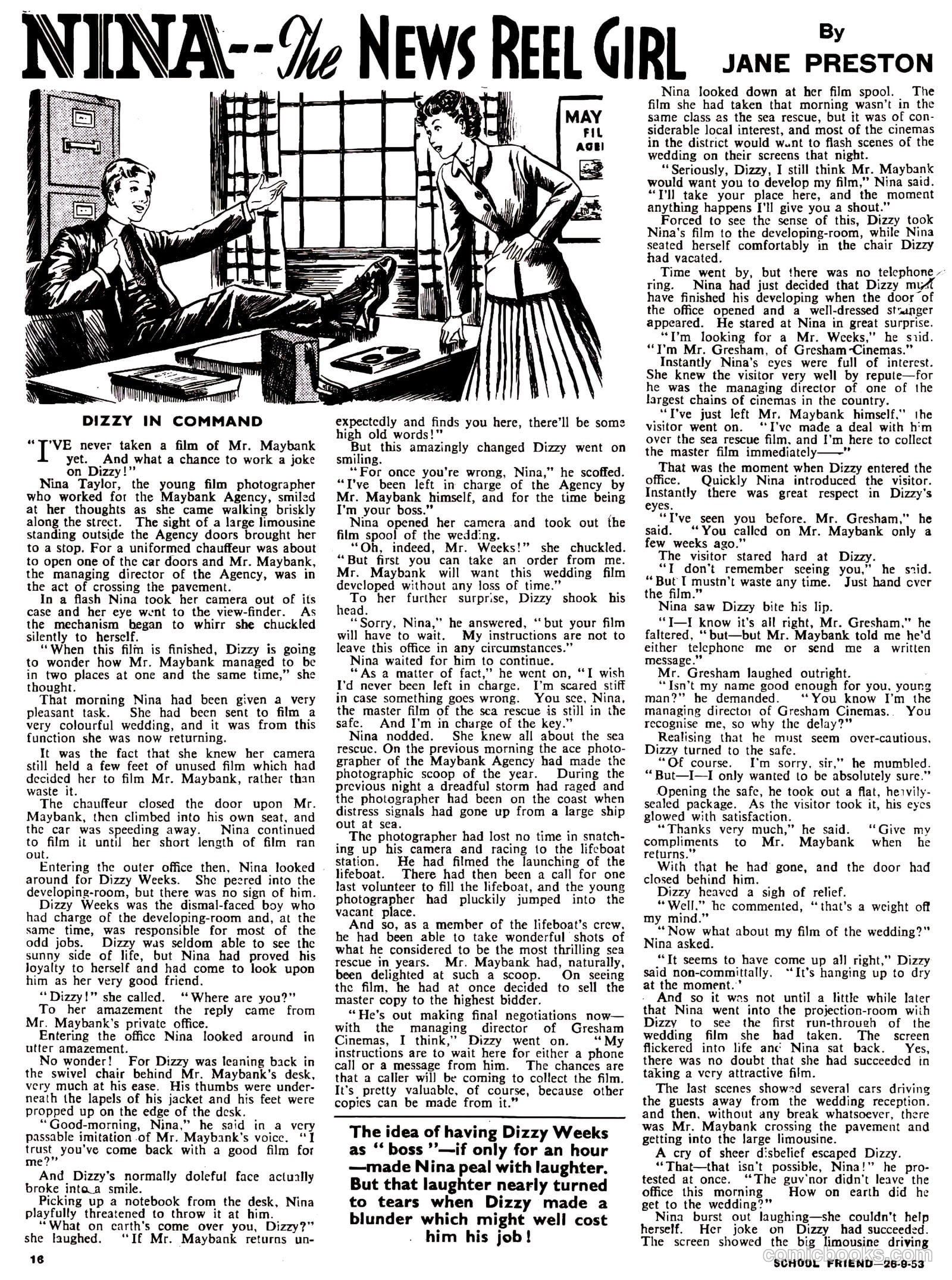 School Friend #176 (1953) — page 16 of 20
