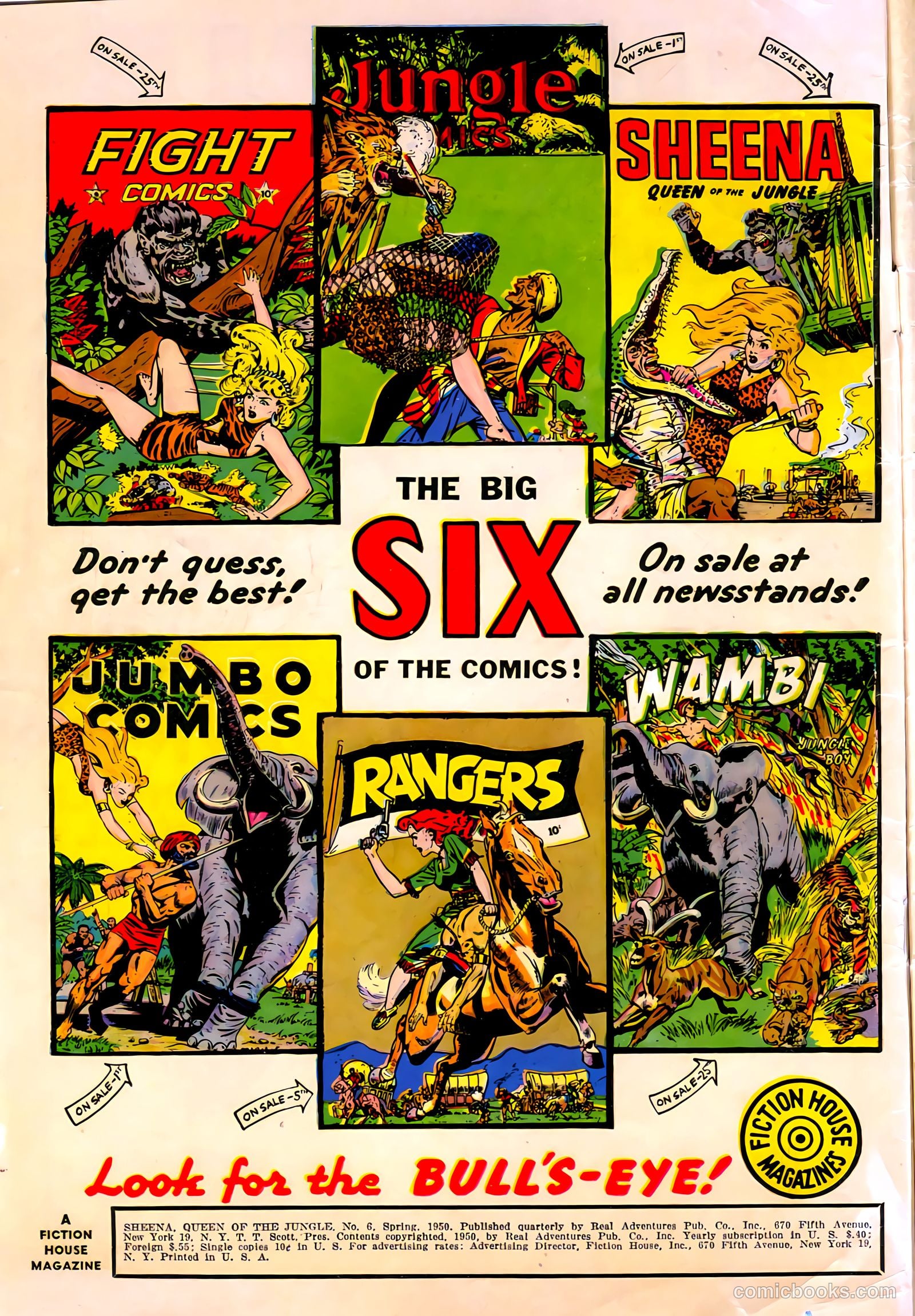 Sheena, Queen of the Jungle #6 (1950, Real Adventures Pub. Co., Inc.) — page 2 of 52