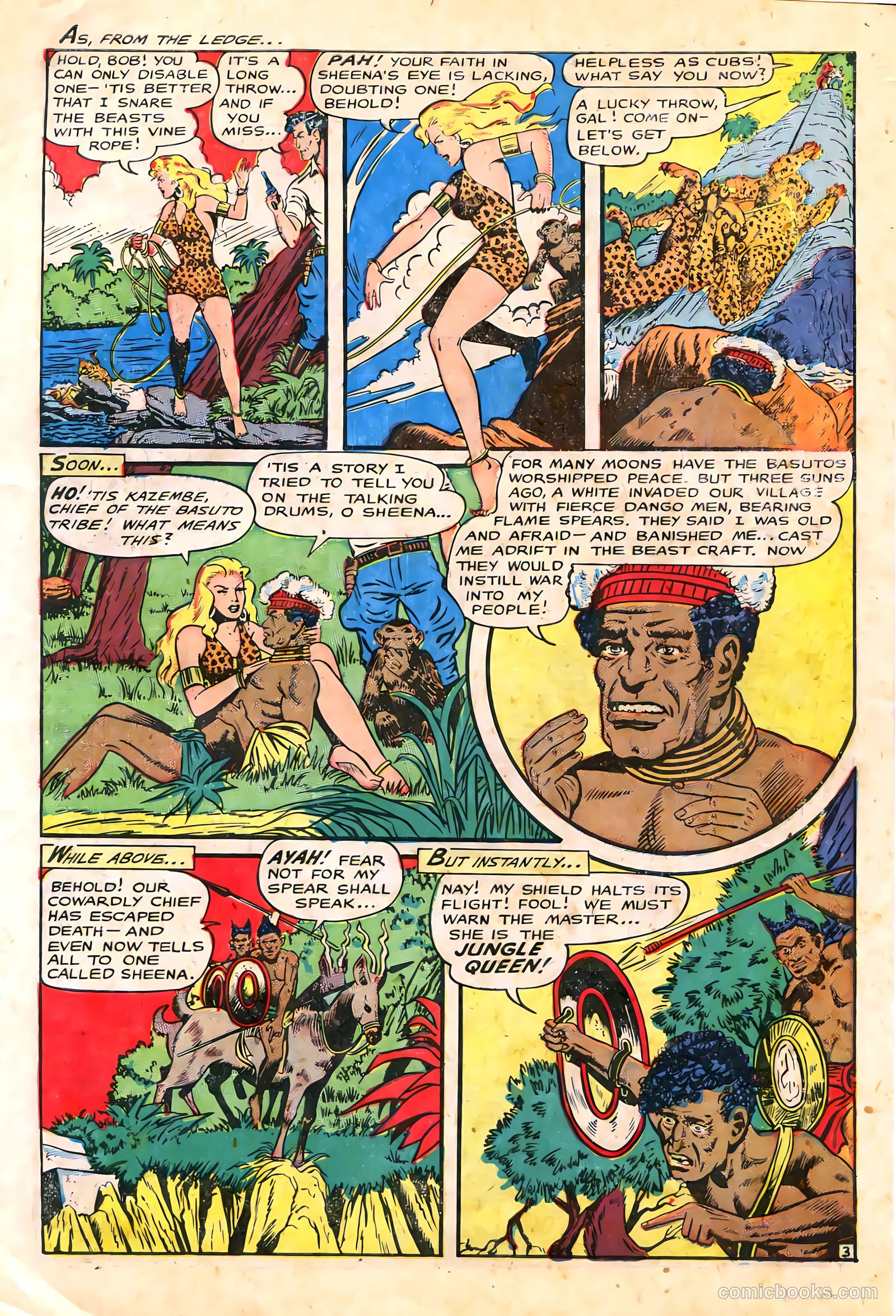Sheena, Queen of the Jungle #6 (1950, Real Adventures Pub. Co., Inc.) — page 5 of 52