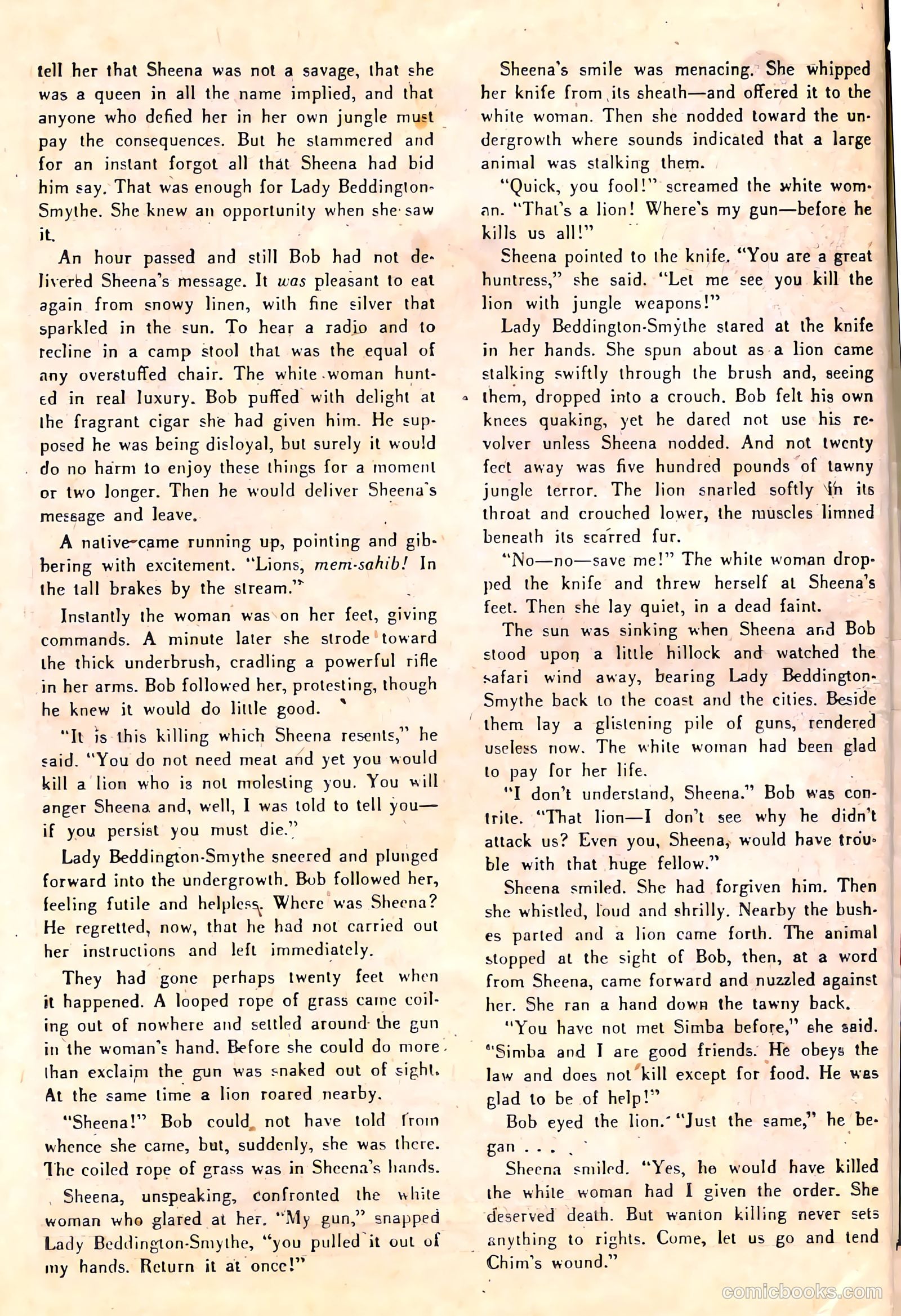 Sheena, Queen of the Jungle #6 (1950, Real Adventures Pub. Co., Inc.) — page 38 of 52
