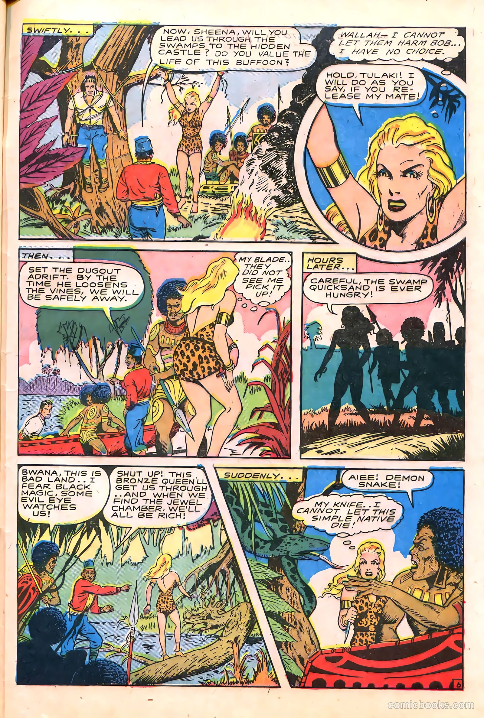 Sheena, Queen of the Jungle #6 (1950, Real Adventures Pub. Co., Inc.) — page 45 of 52
