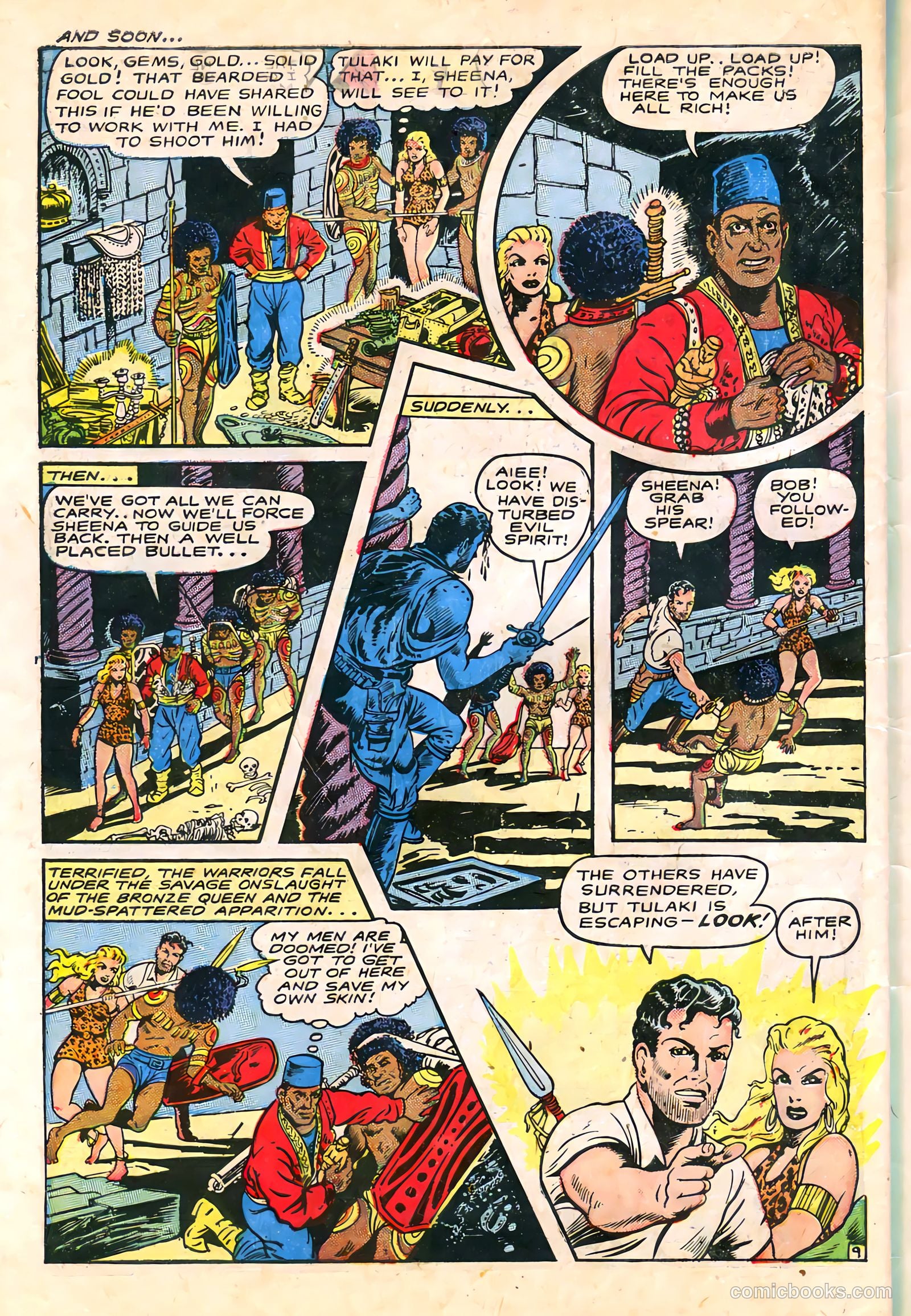 Sheena, Queen of the Jungle #6 (1950, Real Adventures Pub. Co., Inc.) — page 48 of 52