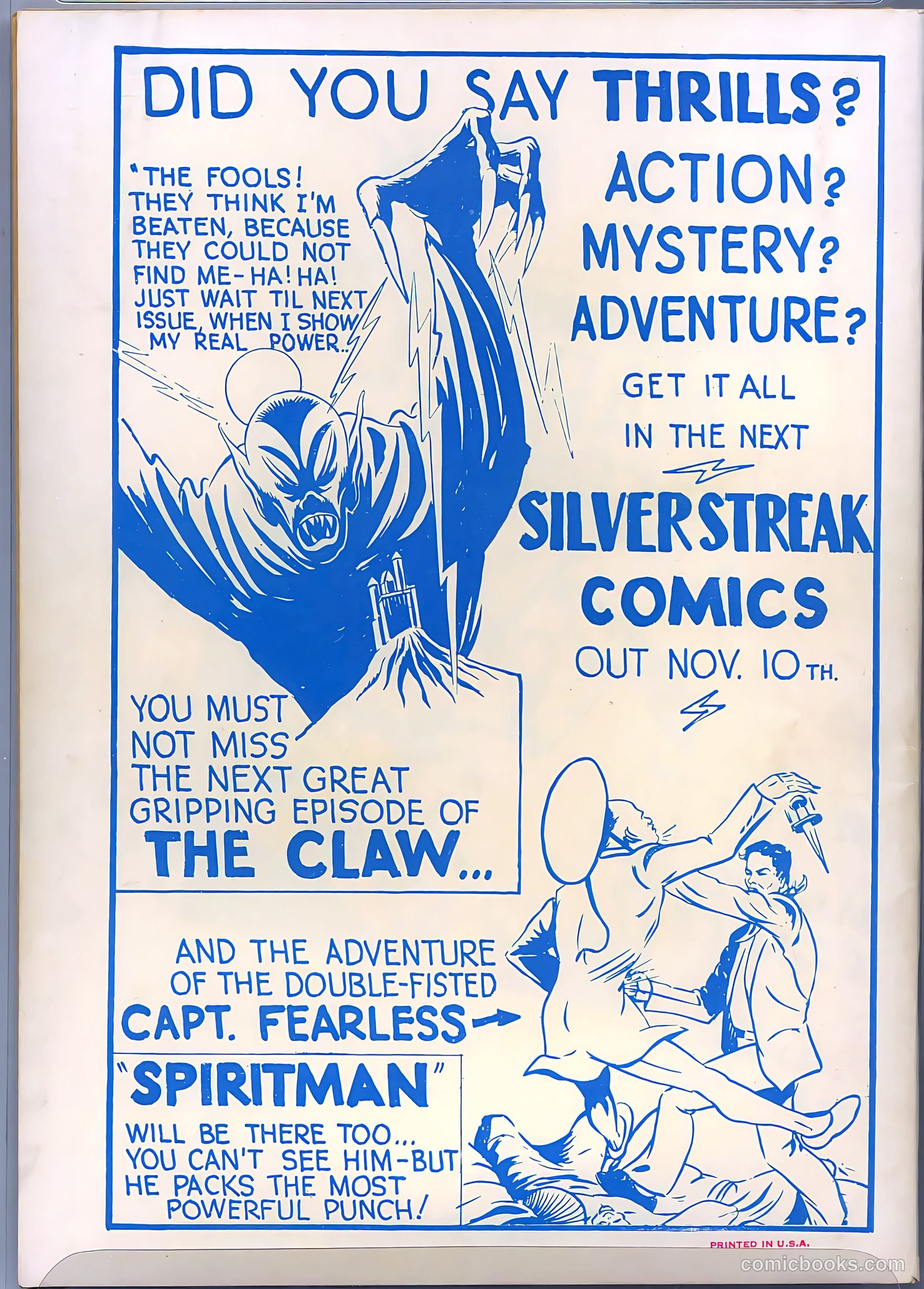 Silver Streak Comics #1 (1939) — page 66 of 66