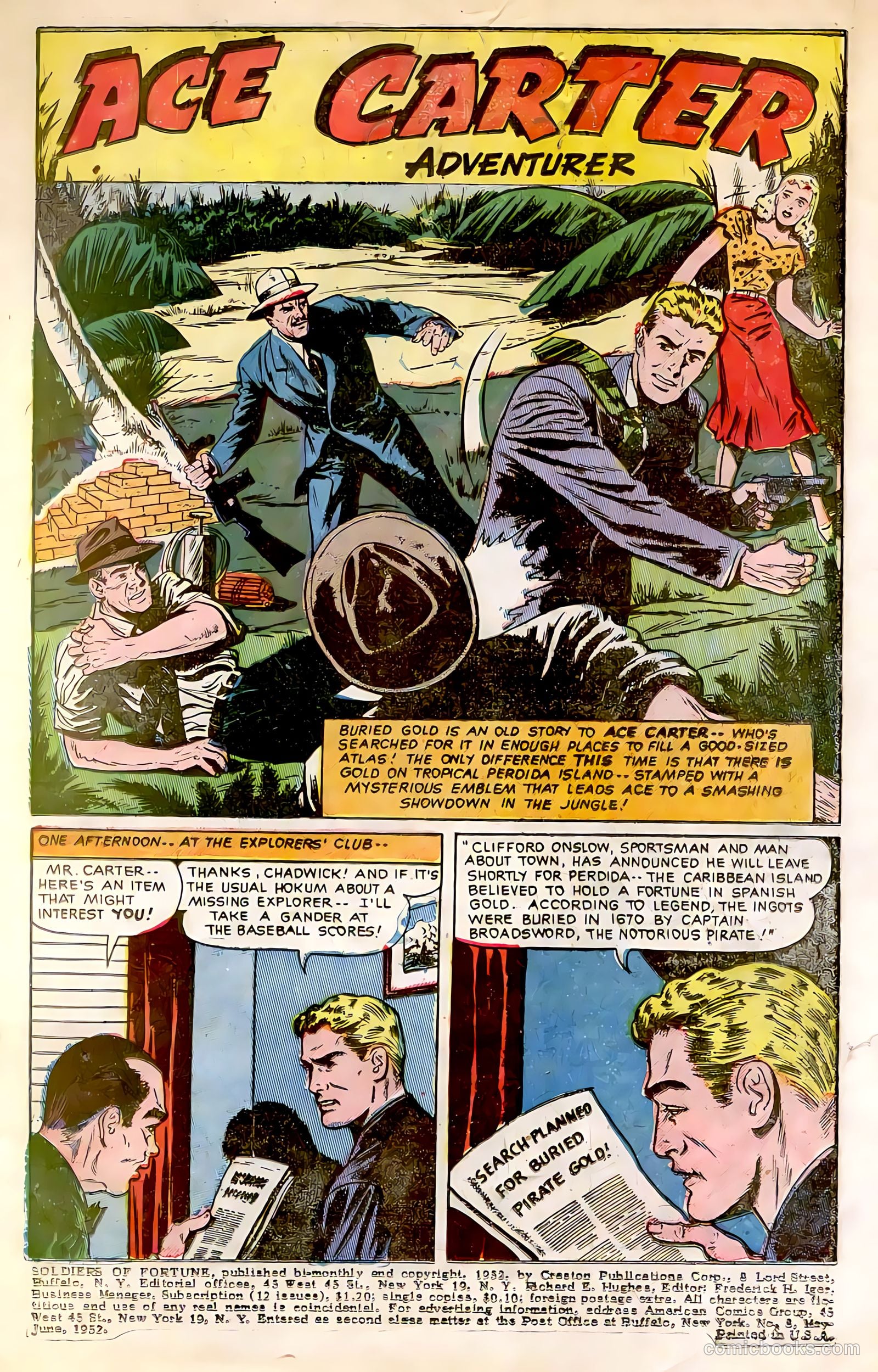 Soldiers of Fortune #8 (1952, Creston Publications Corp.) — page 2 of 33