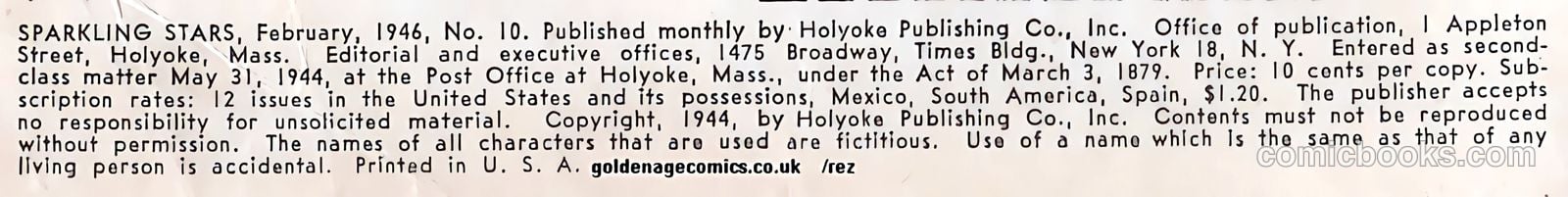 Sparkling Stars #10 (1946, Holyoke) — page 2 of 68
