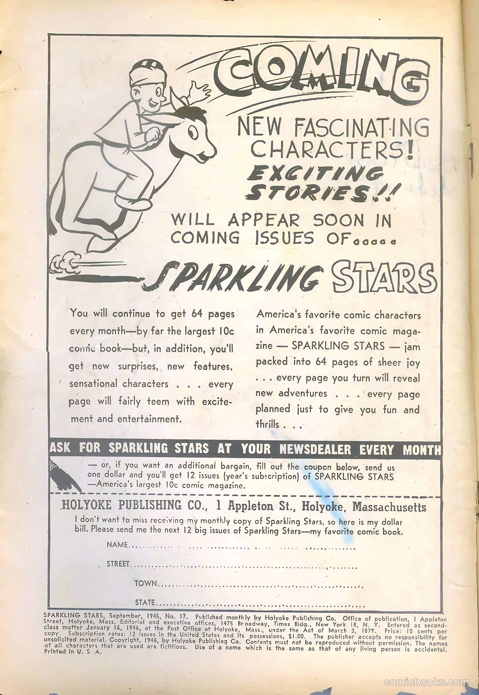 Sparkling Stars #17 (1946, Holyoke) — page 2 of 68
