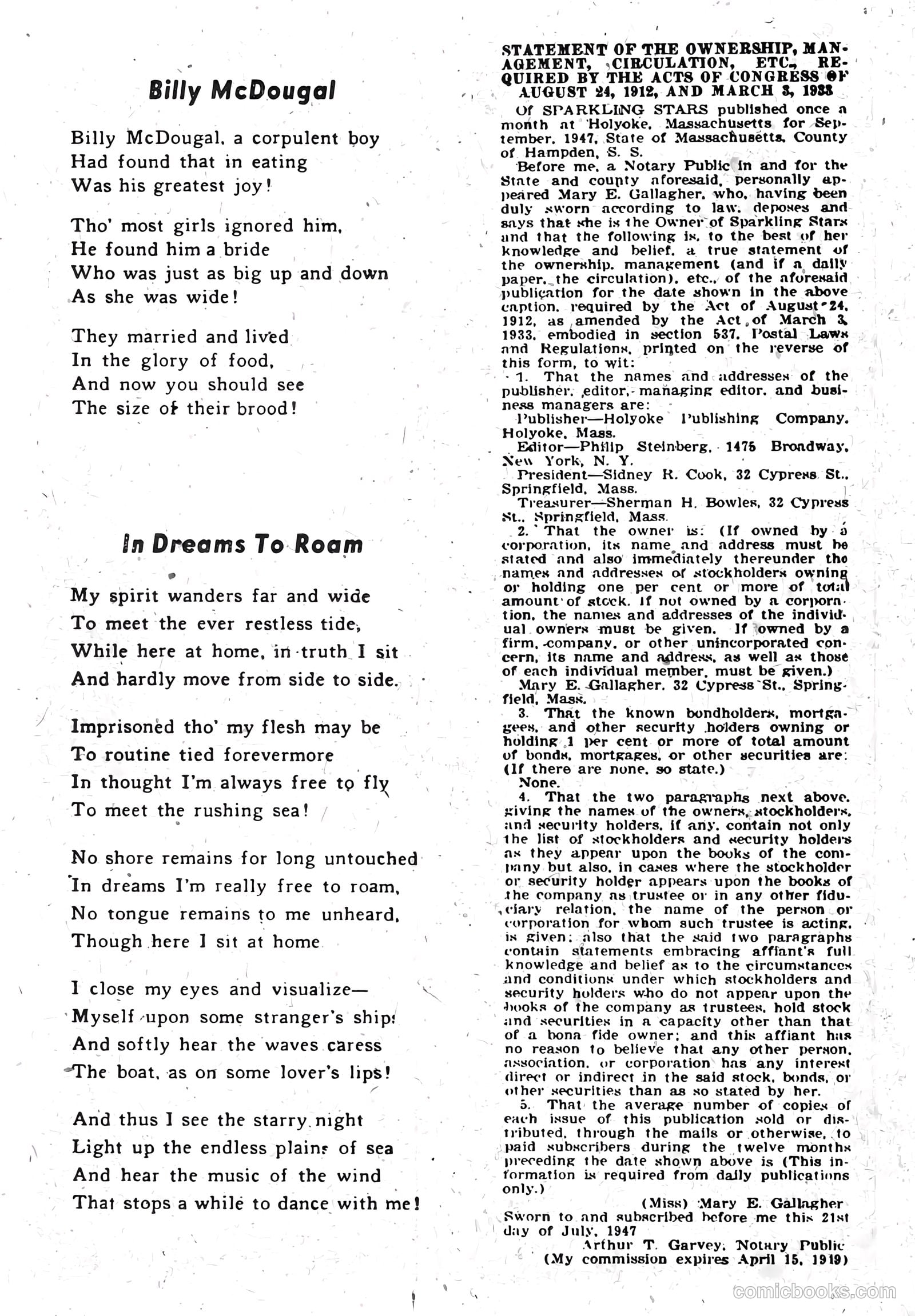 Sparkling Stars #30 (1947, Holyoke) — page 38 of 69
