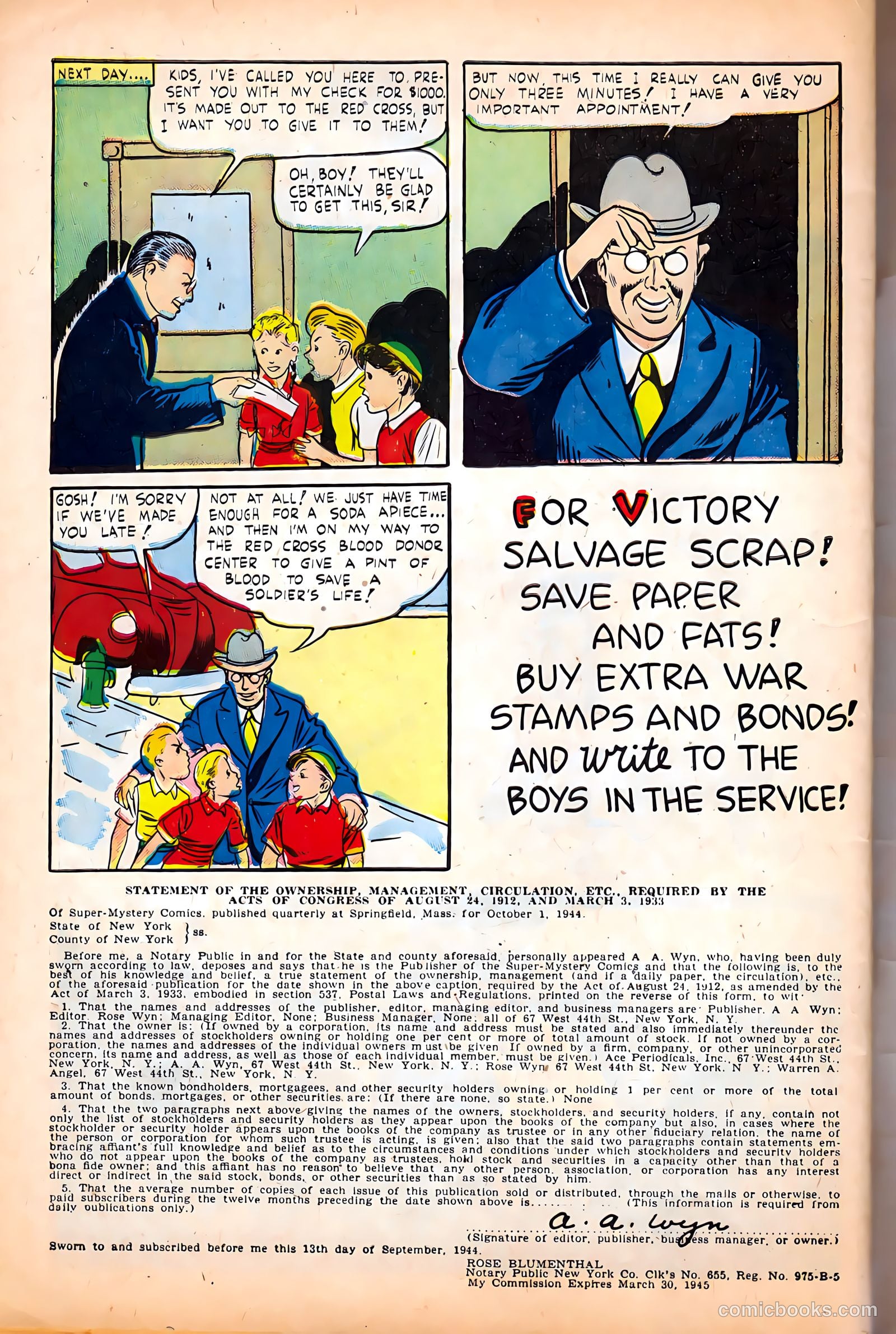 Super-Mystery Comics #6 (1943) — page 50 of 52