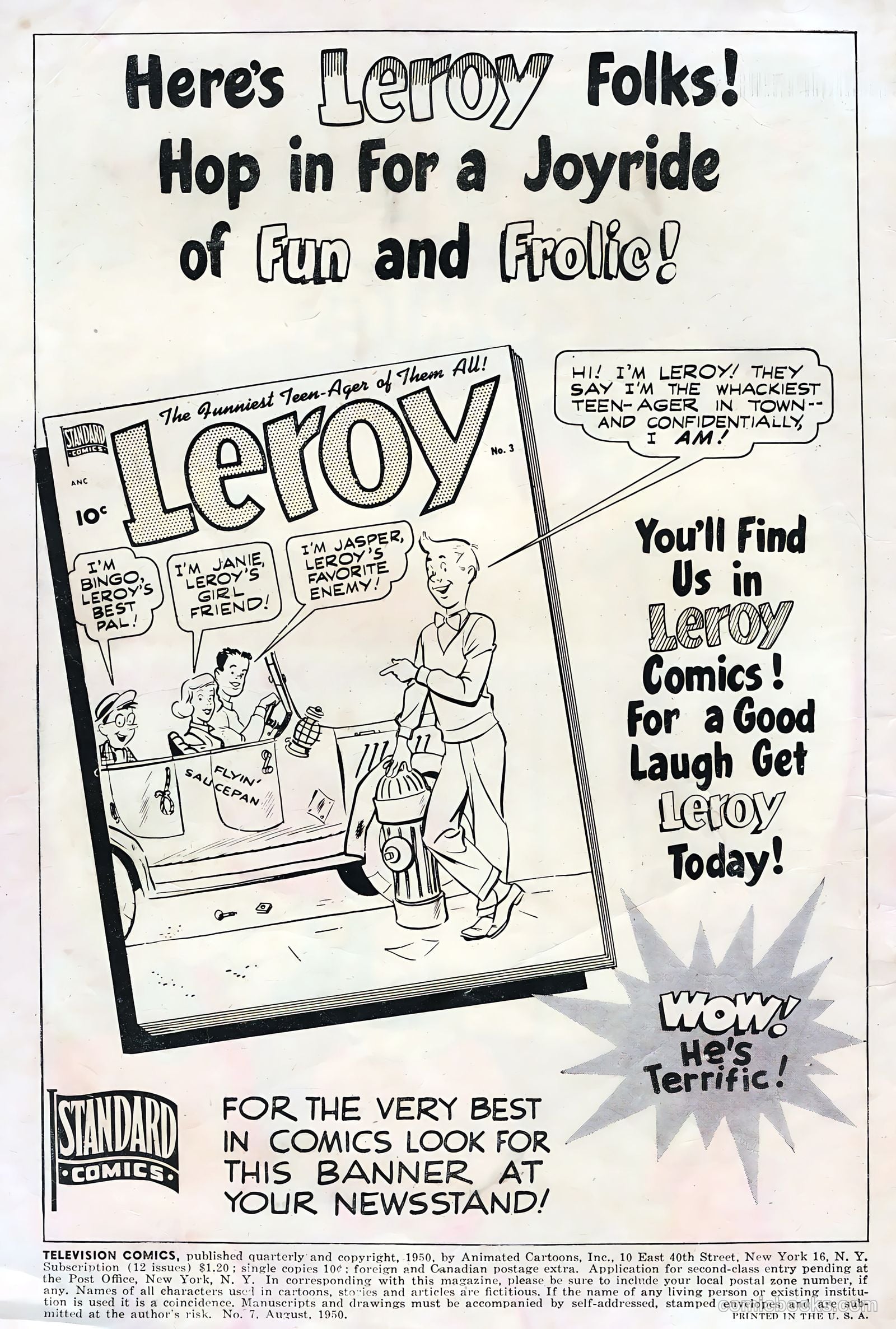 Television Comics #7 (1950, Animated Cartoons, Inc.) — page 2 of 36