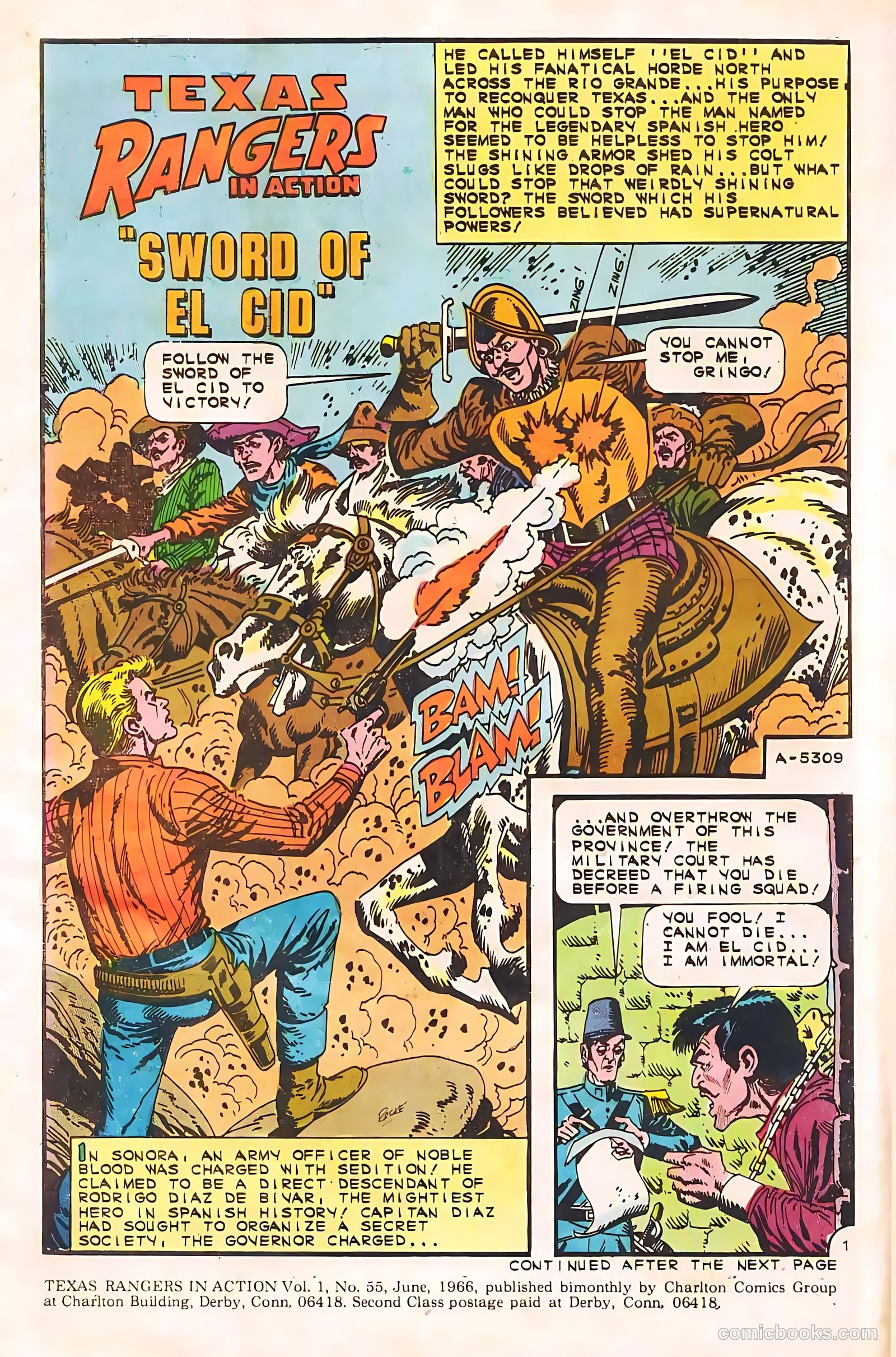 Texas Rangers in Action #55 (1966, Charlton) — page 3 of 36