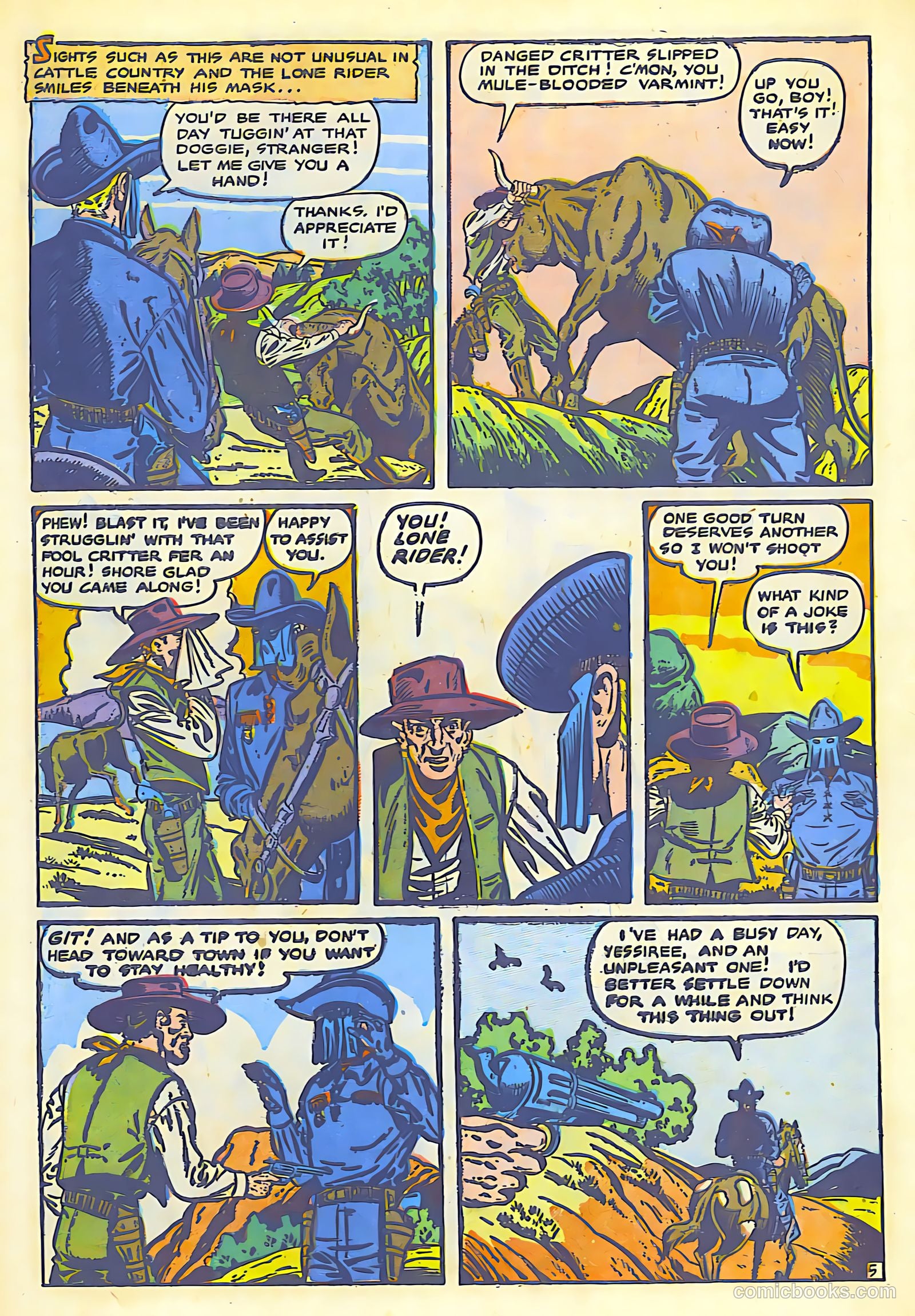 The Lone Rider #1 (1951) — page 7 of 52
