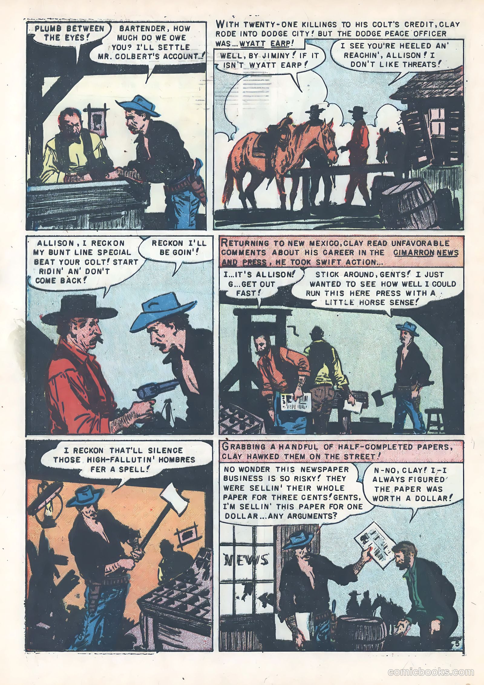 Wild Bill Hickok #13 (1952) — page 32 of 36