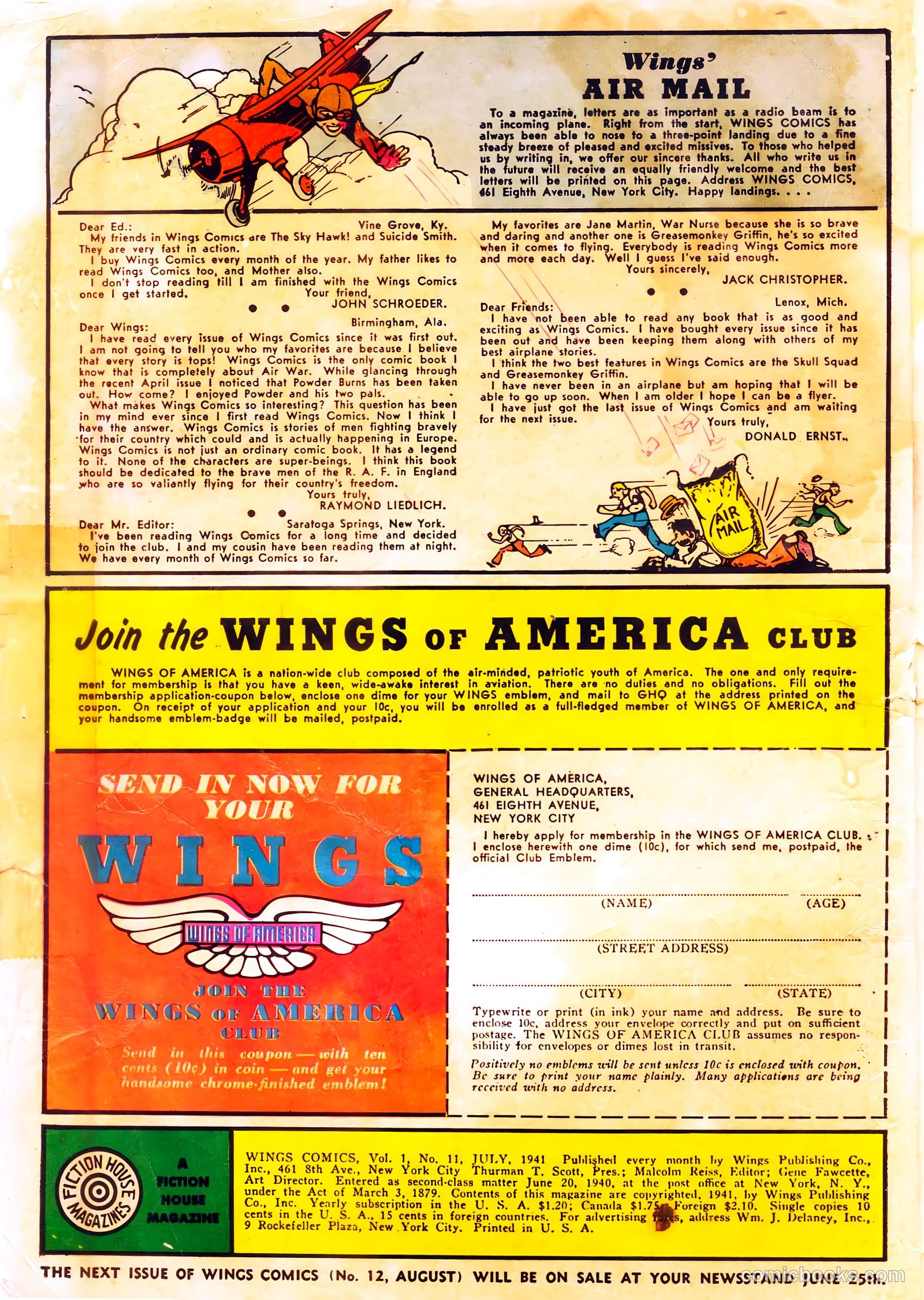 Wings Comics #11 (1941, Fiction House) — page 2 of 68