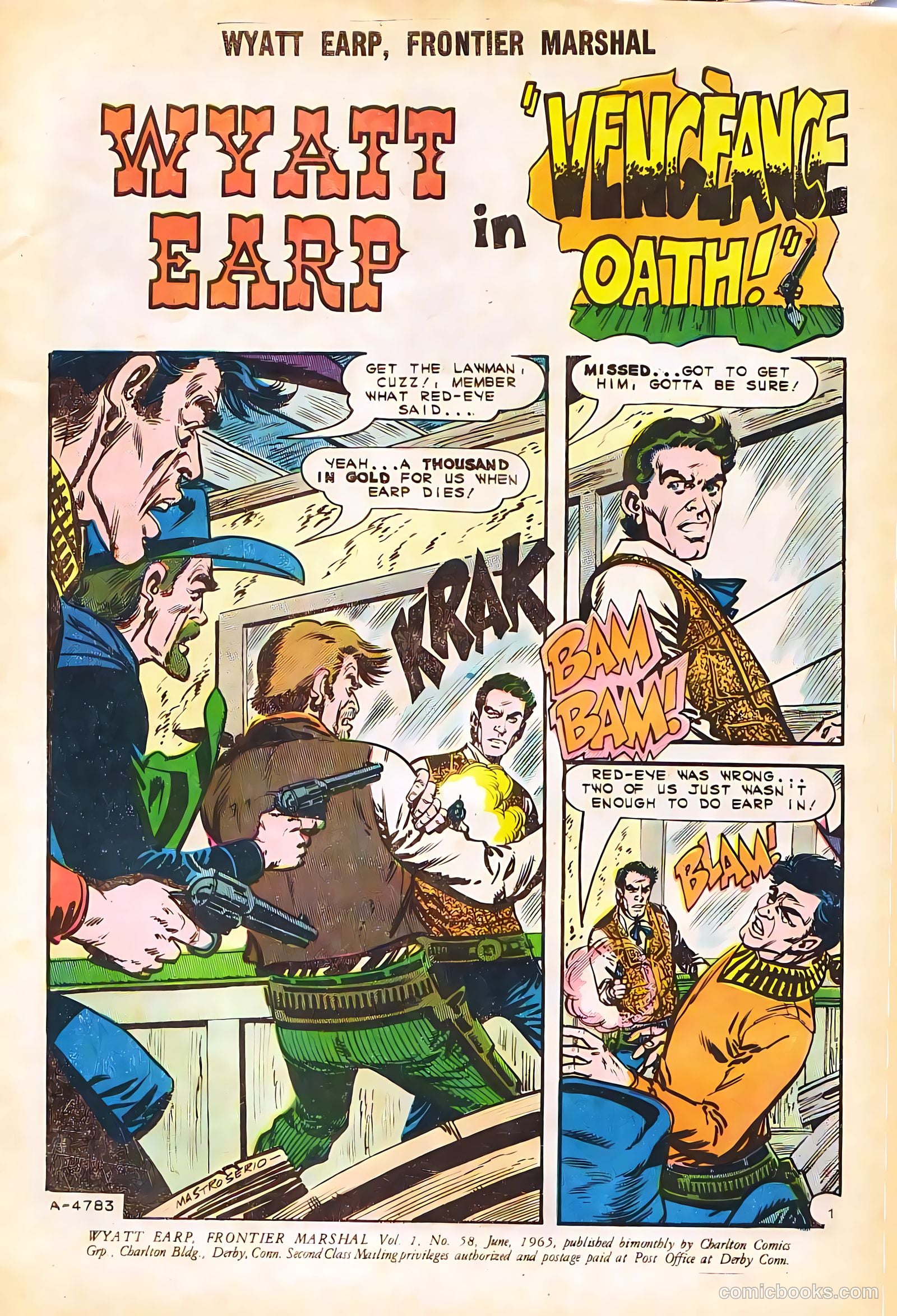 Wyatt Earp, Frontier Marshal #58 (1965, Charlton) — page 3 of 36