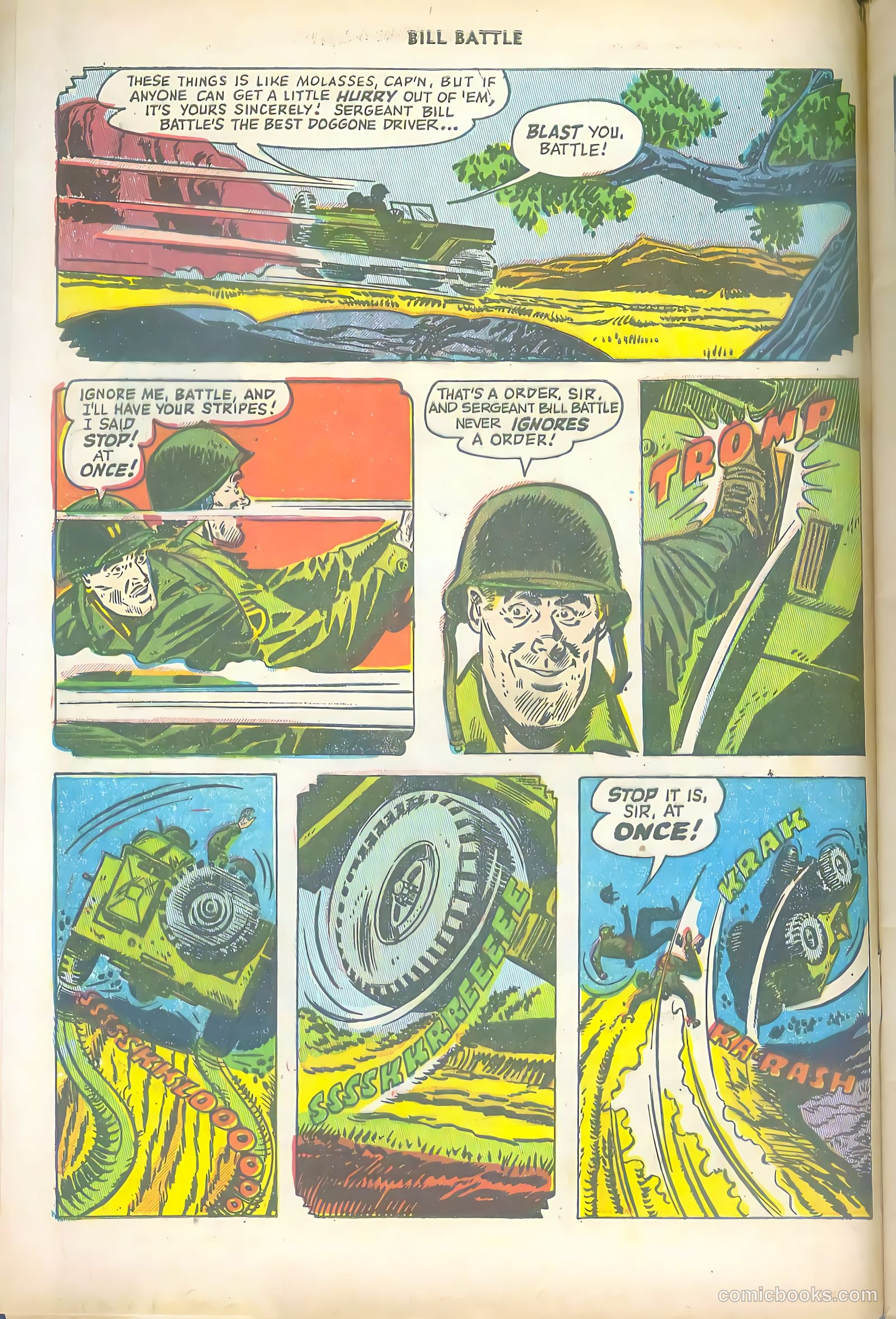 Bill Battle, the One Man Army #1 (1952, Fawcett) — page 4 of 36