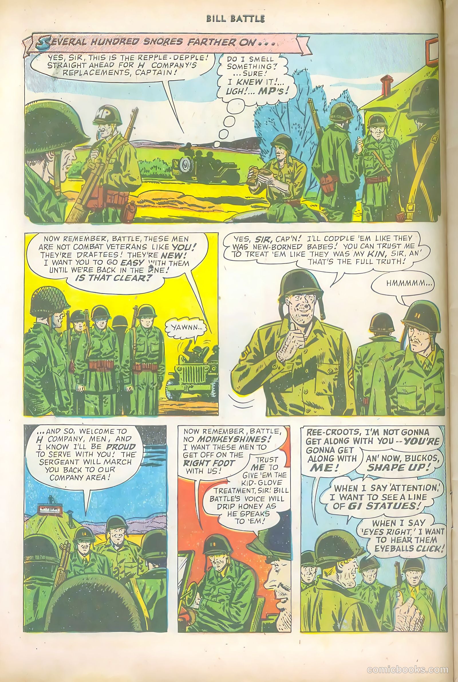 Bill Battle, the One Man Army #1 (1952, Fawcett) — page 6 of 36