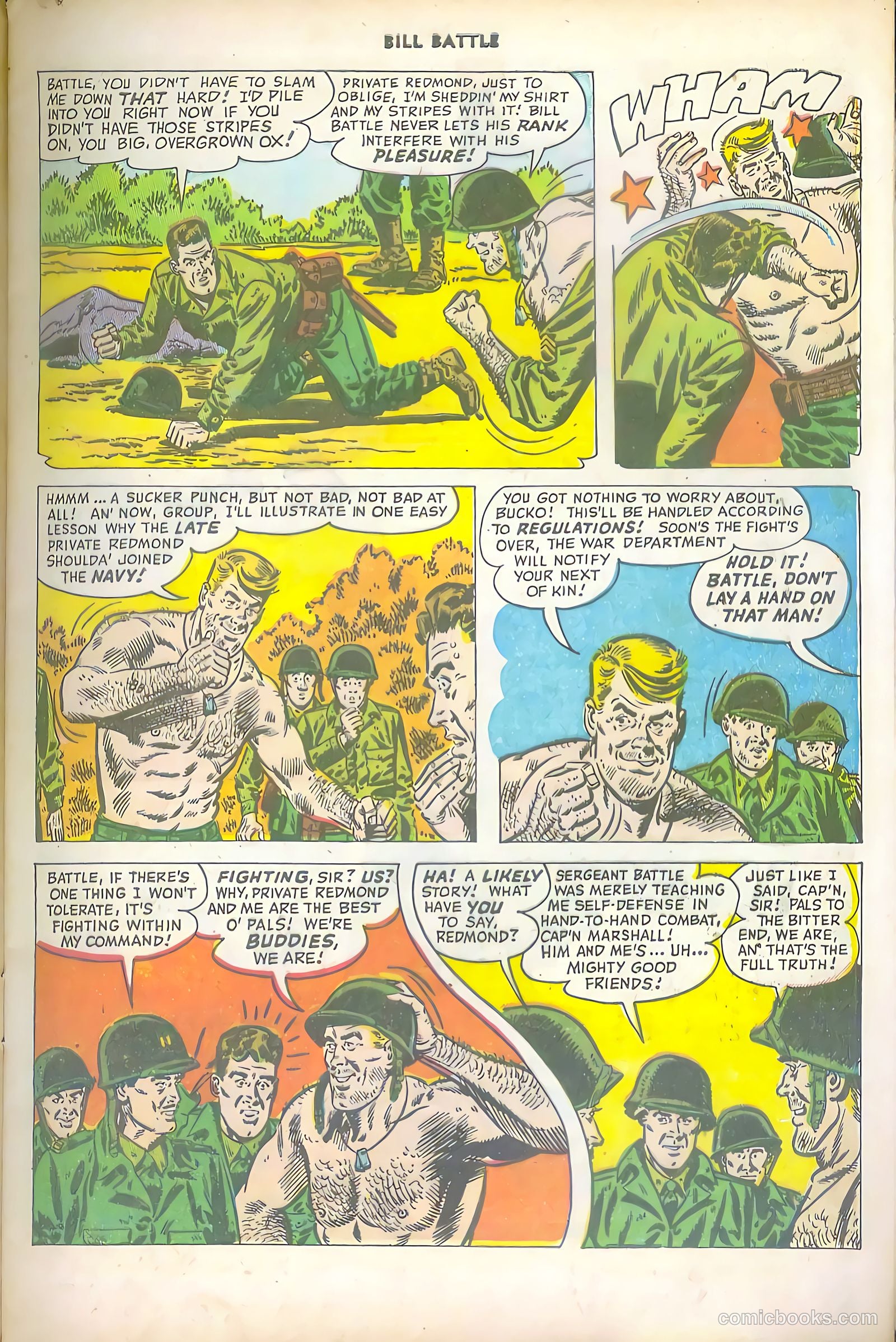 Bill Battle, the One Man Army #1 (1952, Fawcett) — page 9 of 36