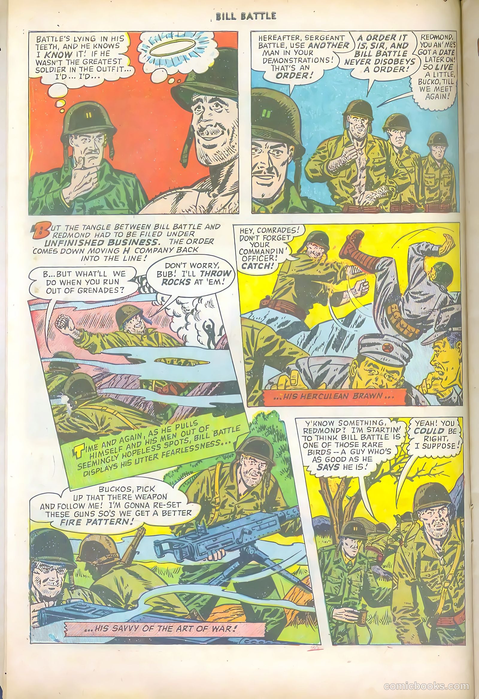 Bill Battle, the One Man Army #1 (1952, Fawcett) — page 10 of 36