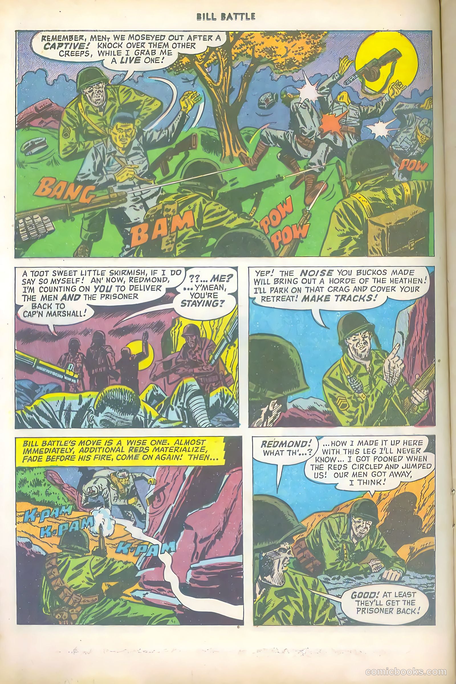 Bill Battle, the One Man Army #1 (1952, Fawcett) — page 12 of 36