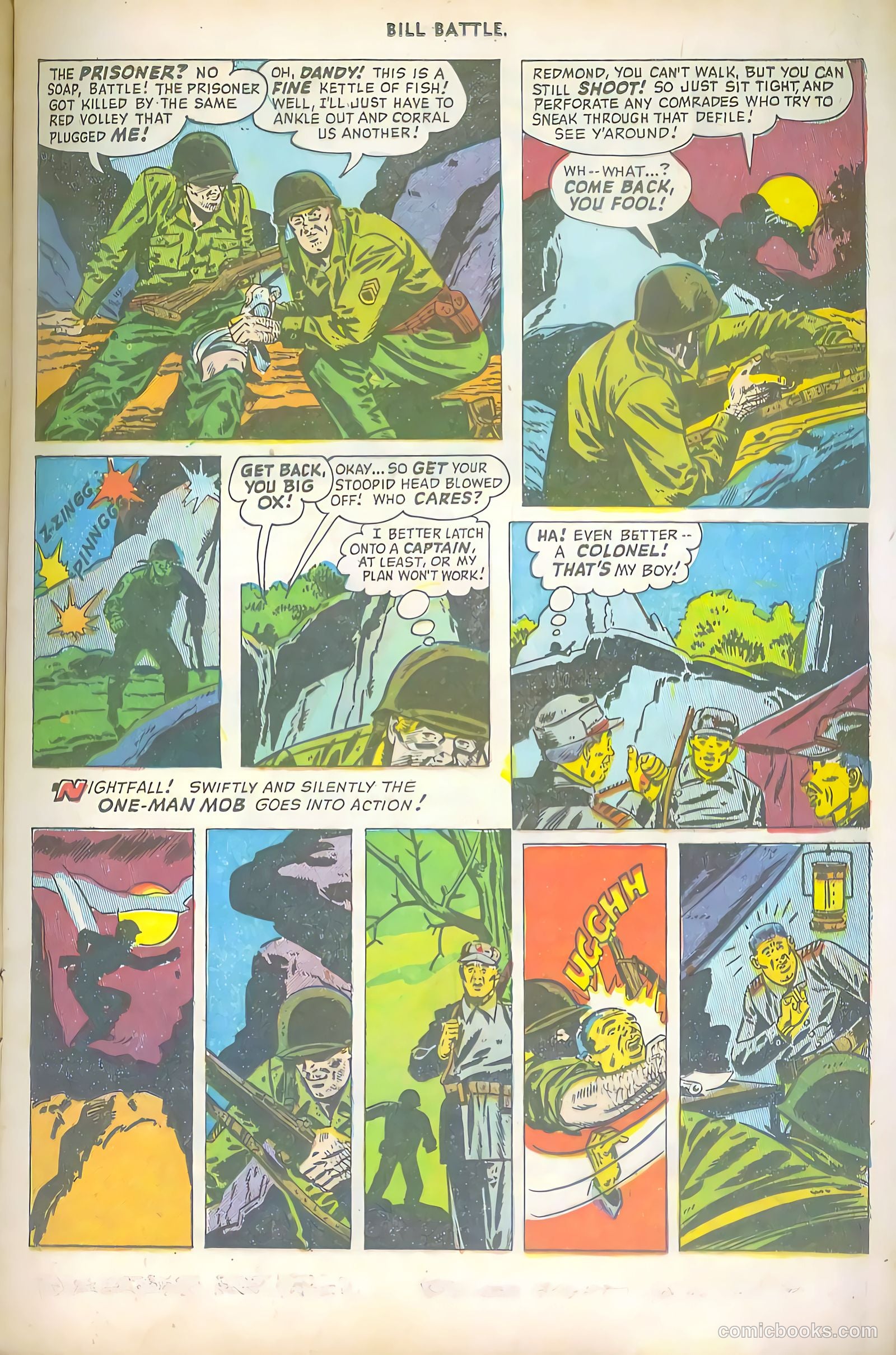 Bill Battle, the One Man Army #1 (1952, Fawcett) — page 13 of 36