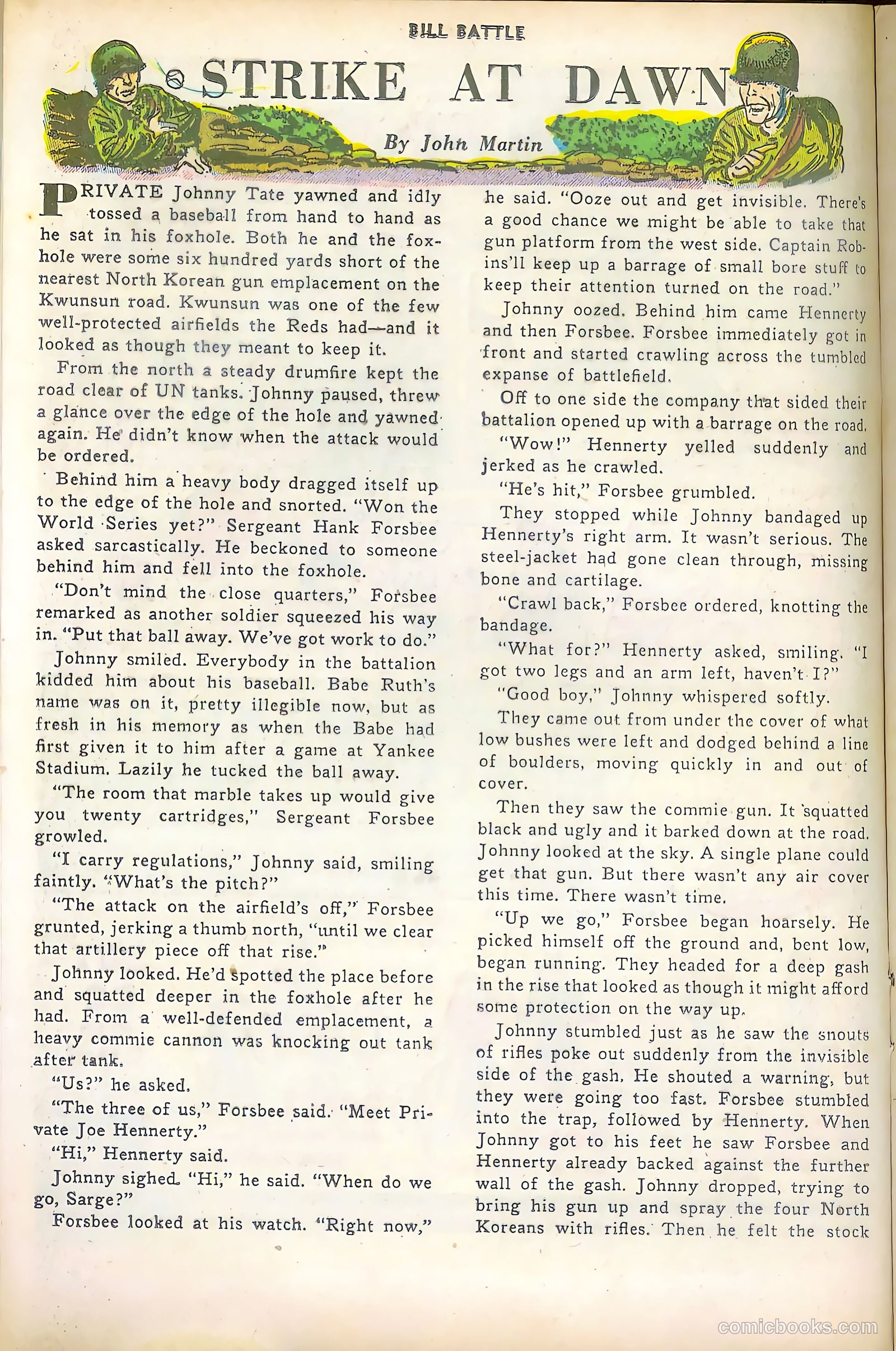 Bill Battle, the One Man Army #1 (1952, Fawcett) — page 16 of 36