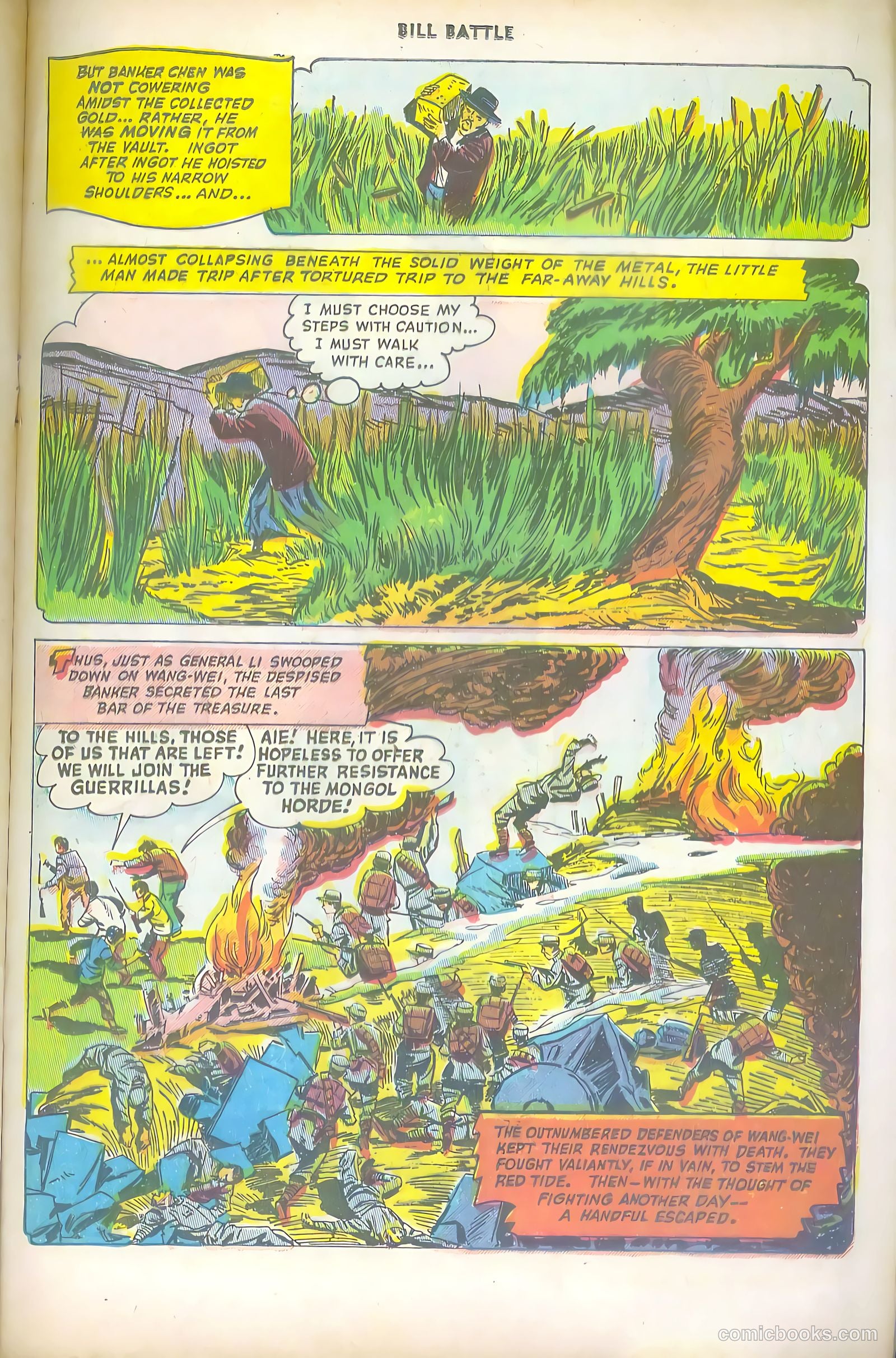 Bill Battle, the One Man Army #1 (1952, Fawcett) — page 21 of 36