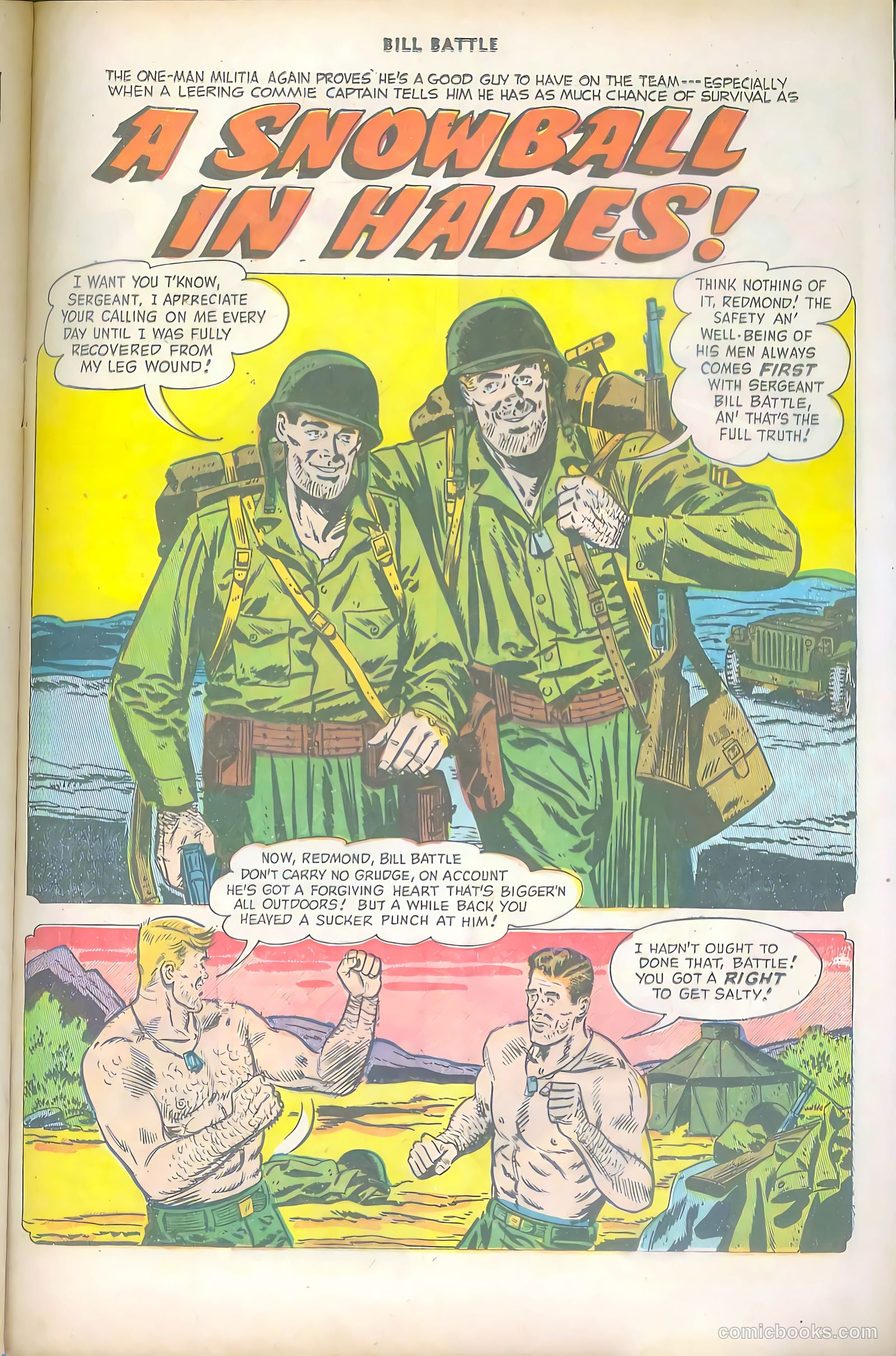 Bill Battle, the One Man Army #1 (1952, Fawcett) — page 25 of 36