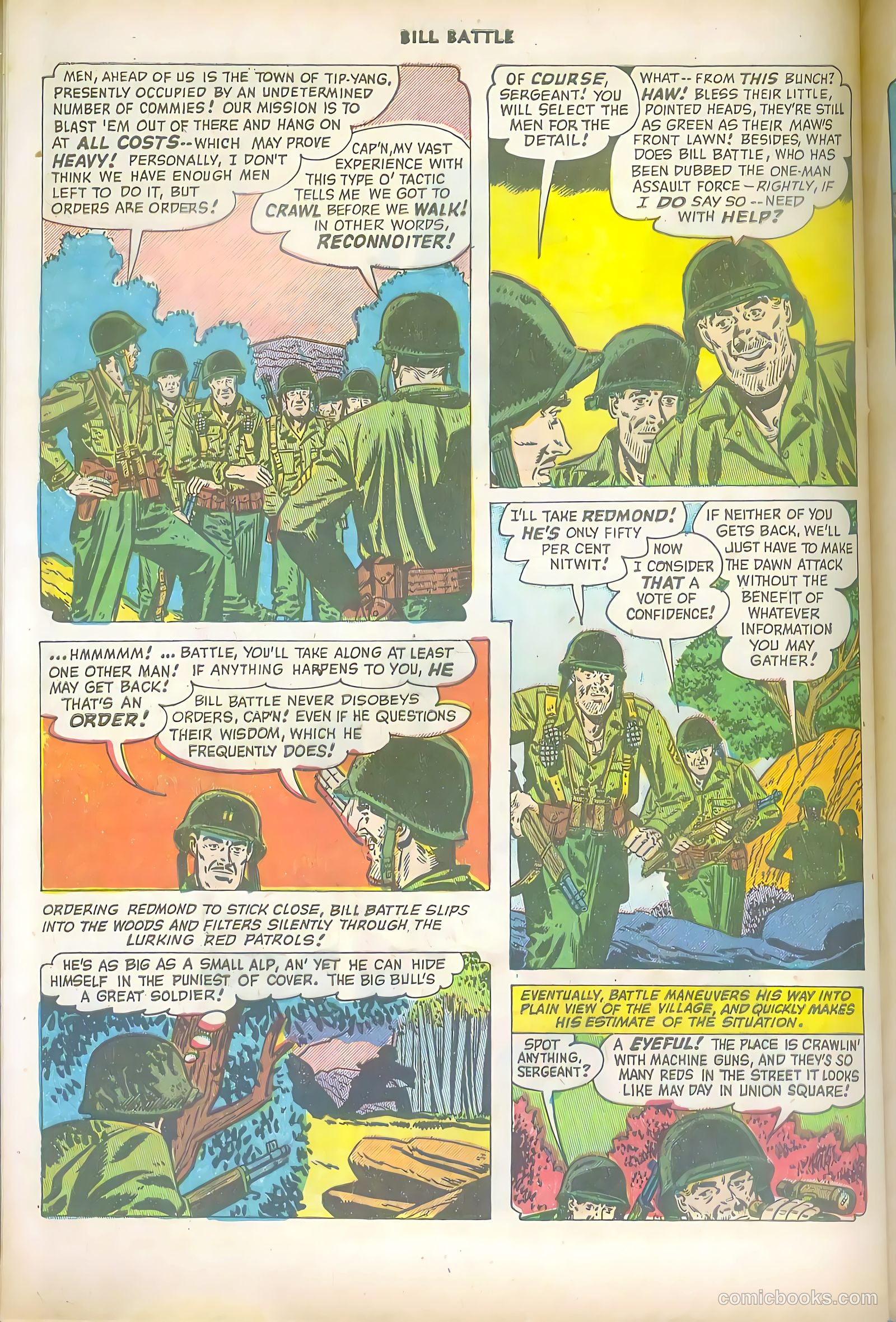 Bill Battle, the One Man Army #1 (1952, Fawcett) — page 28 of 36