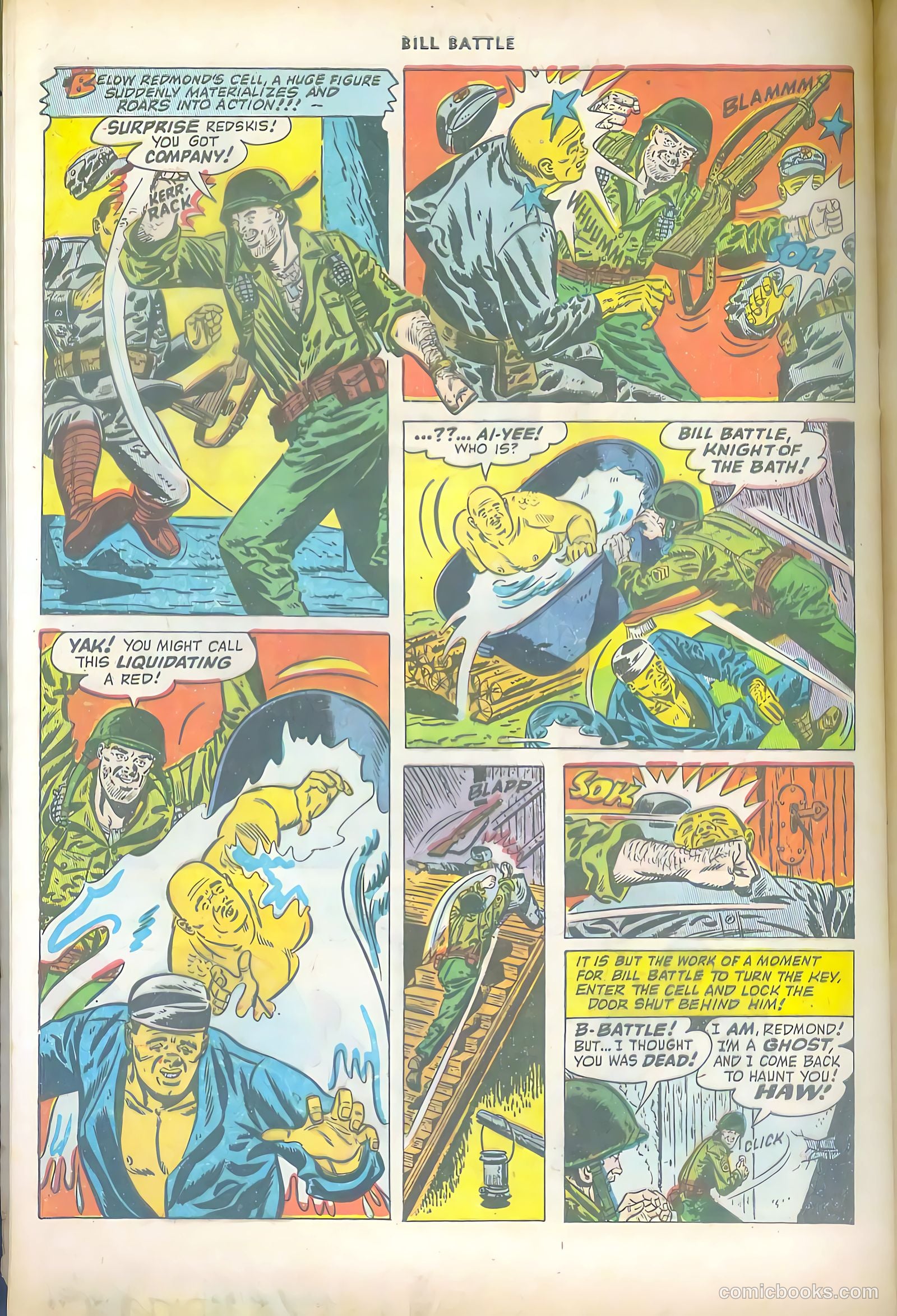 Bill Battle, the One Man Army #1 (1952, Fawcett) — page 32 of 36
