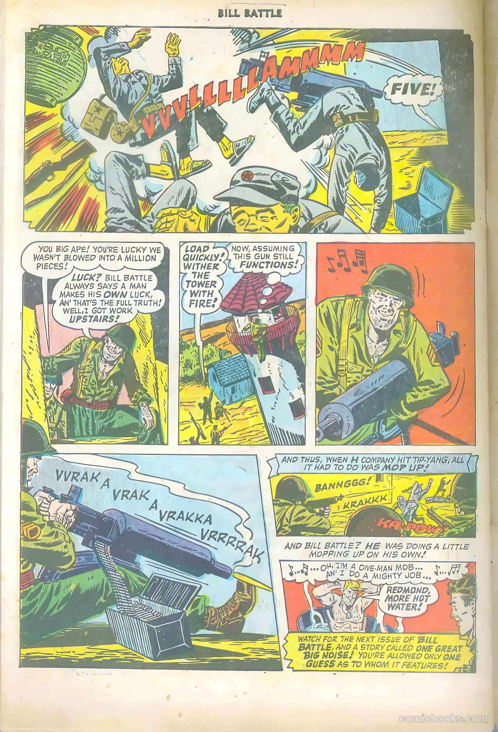 Bill Battle, the One Man Army #1 (1952, Fawcett) — page 34 of 36